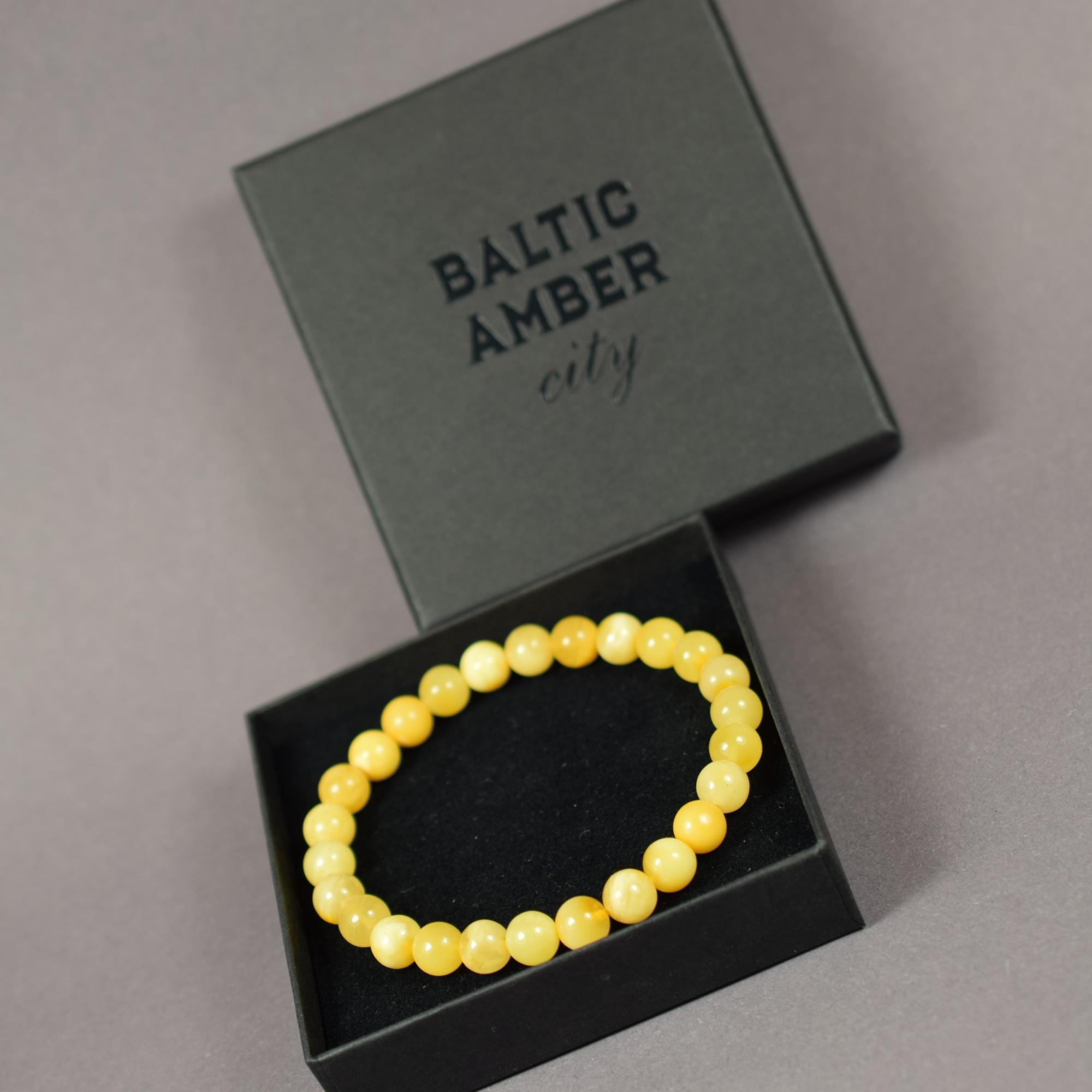 Gintarinė apyrankė iš apvaliu rutuliukų AB0139