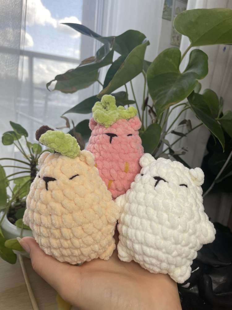 Crochet strawberry bear / Nertas meškutis braškutis