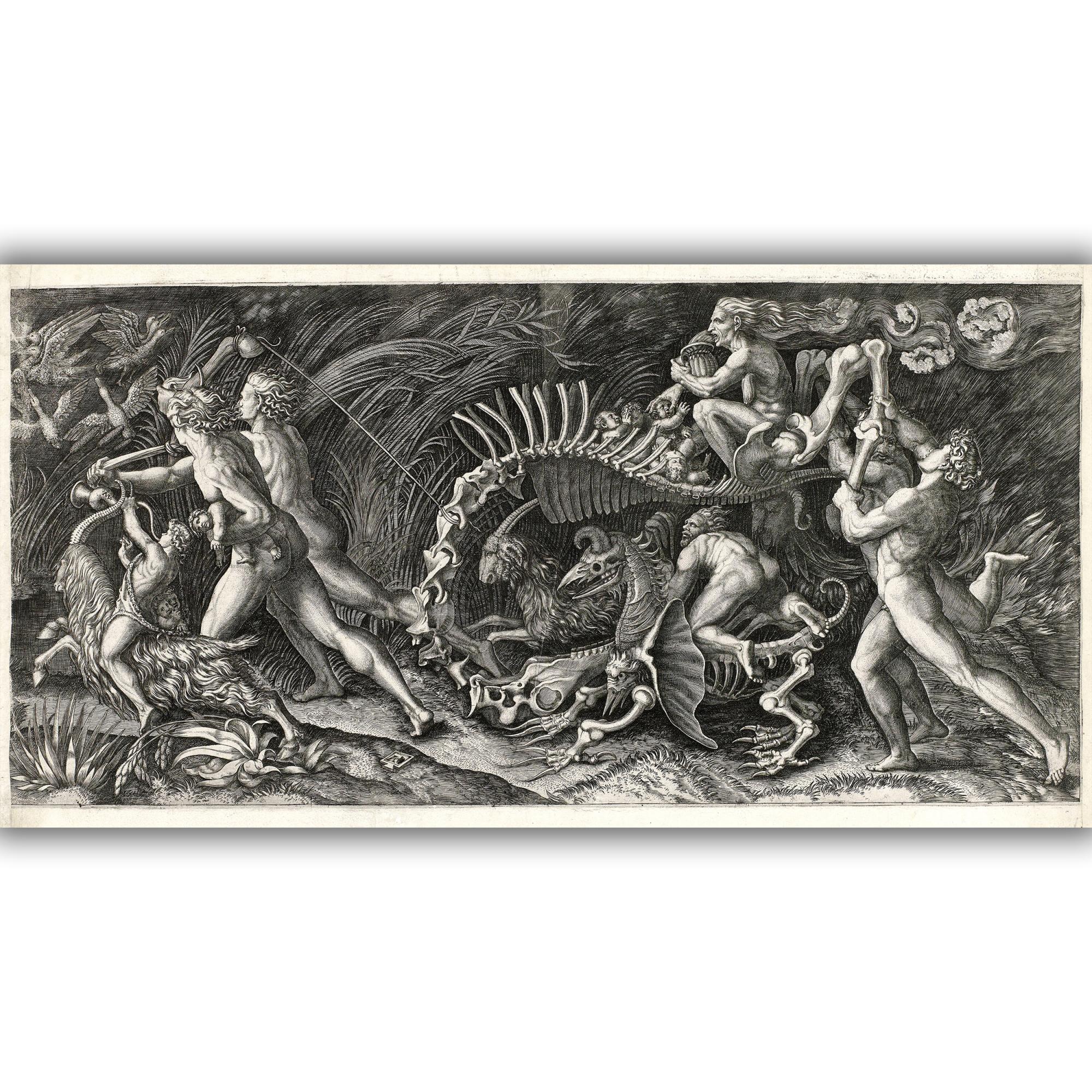 Reprodukcija „Griaučiai“, Agostino Veneziano, (1520)