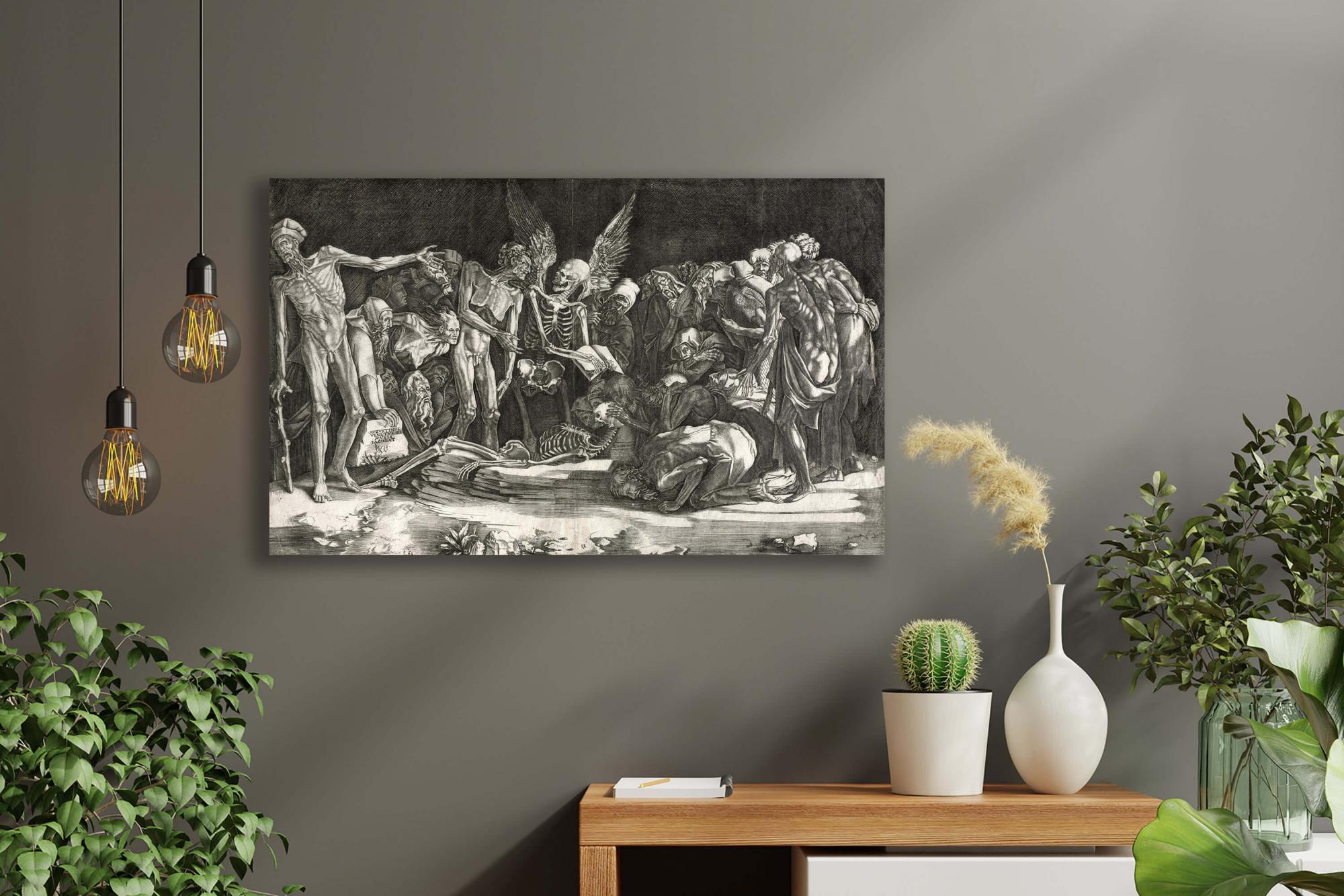 Reprodukcija „Skeletai“, Agostino Veneziano, (1518)