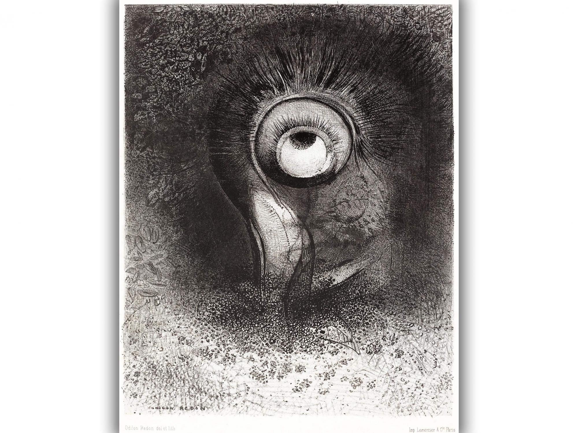 Reprodukcija „Gėlės vizija“, Odilon Redon, (1883)