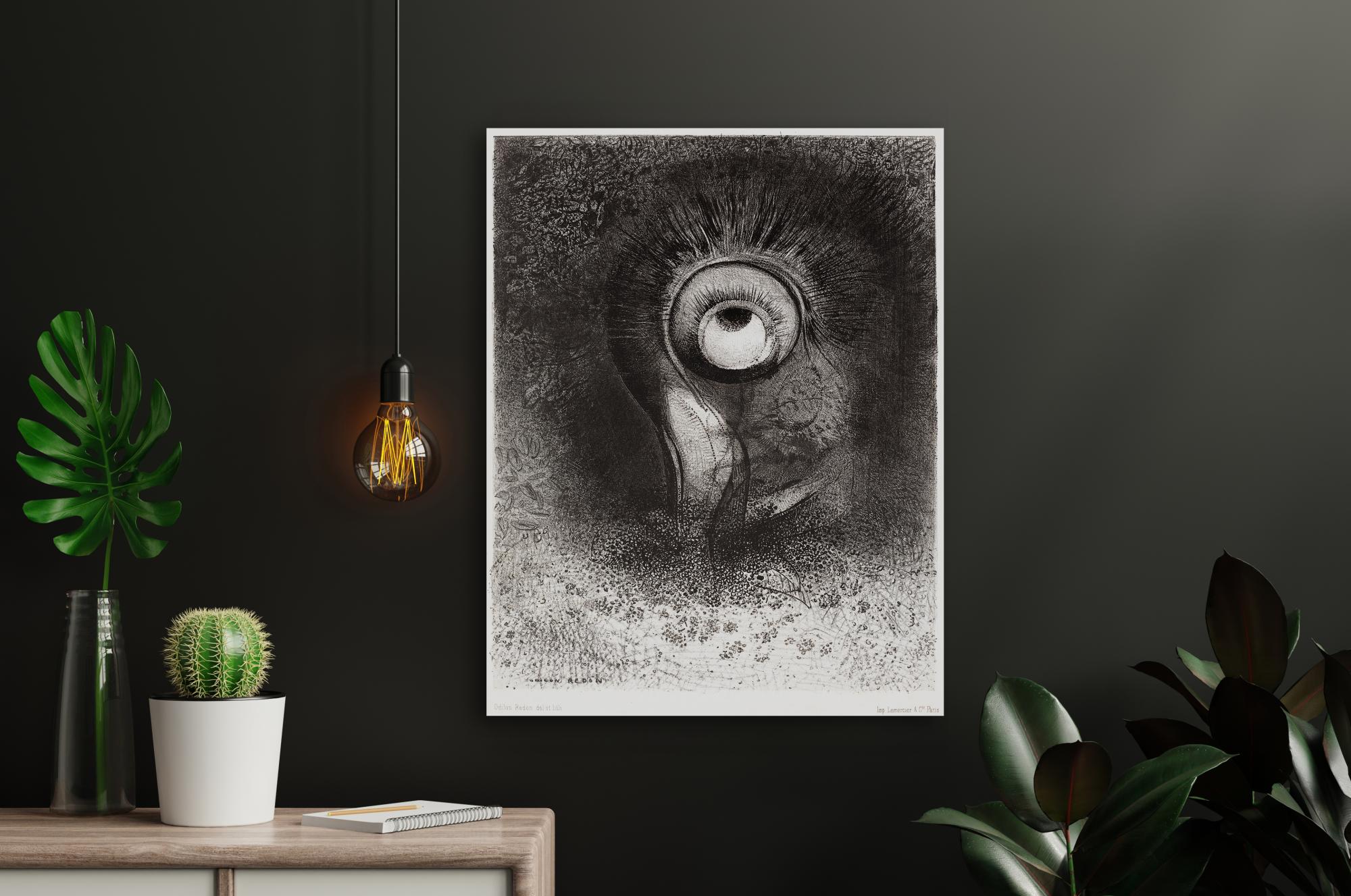 Reprodukcija „Gėlės vizija“, Odilon Redon, (1883)