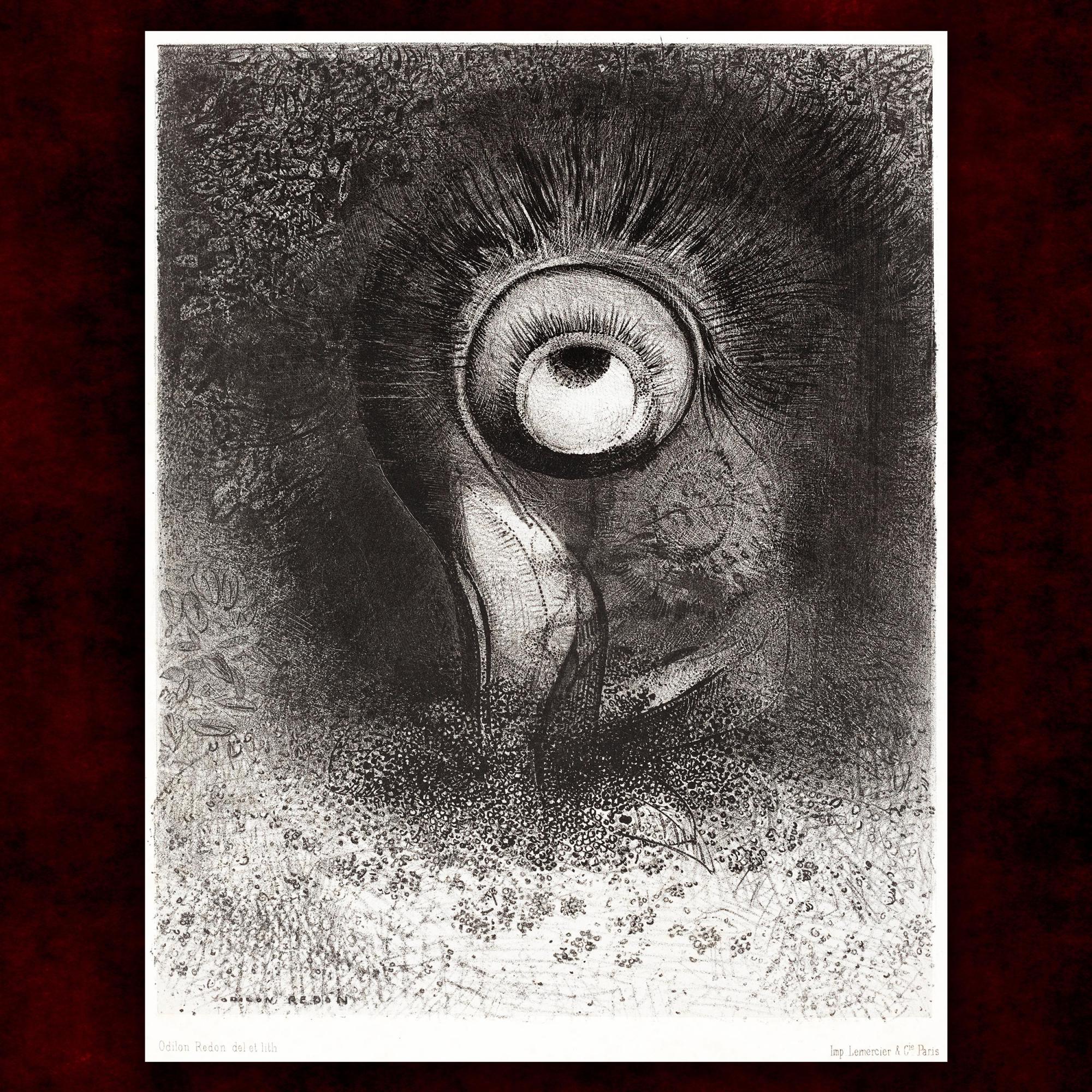 Reprodukcija „Gėlės vizija“, Odilon Redon, (1883)
