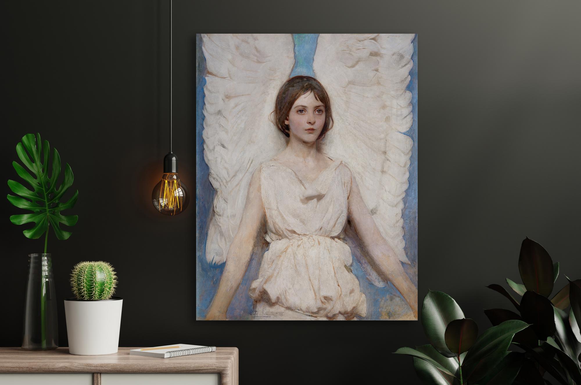 Reprodukcija „Angelas“, Abbott Handerson Thayer, (1887)
