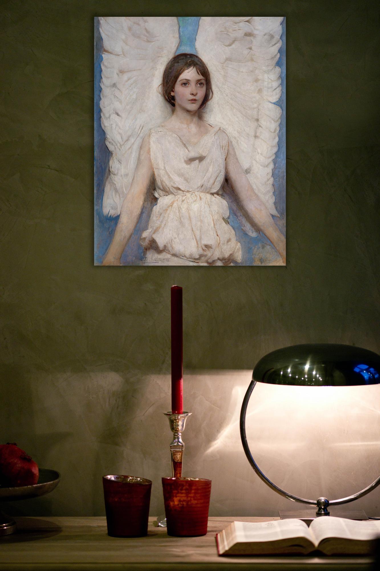 Reprodukcija „Angelas“, Abbott Handerson Thayer, (1887)