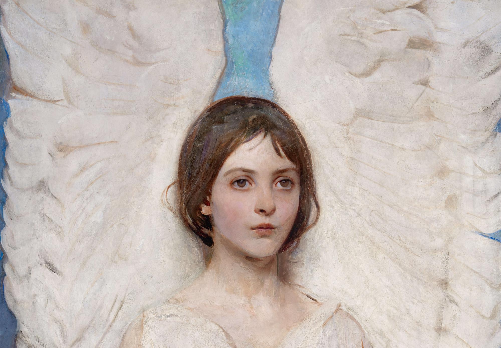 Reprodukcija „Angelas“, Abbott Handerson Thayer, (1887)