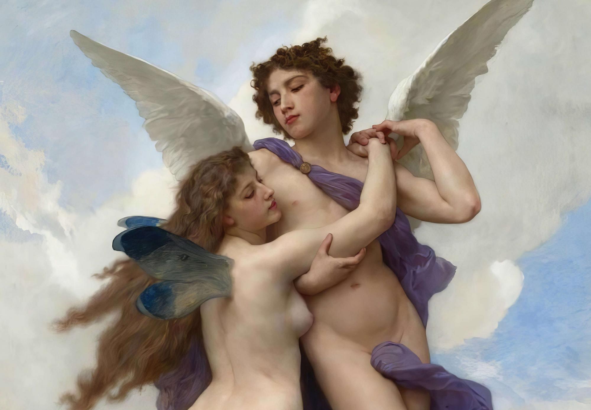 Reprodukcija „Kupidonas ir Psichė“, William Adolphe Bouguereau, (1889)