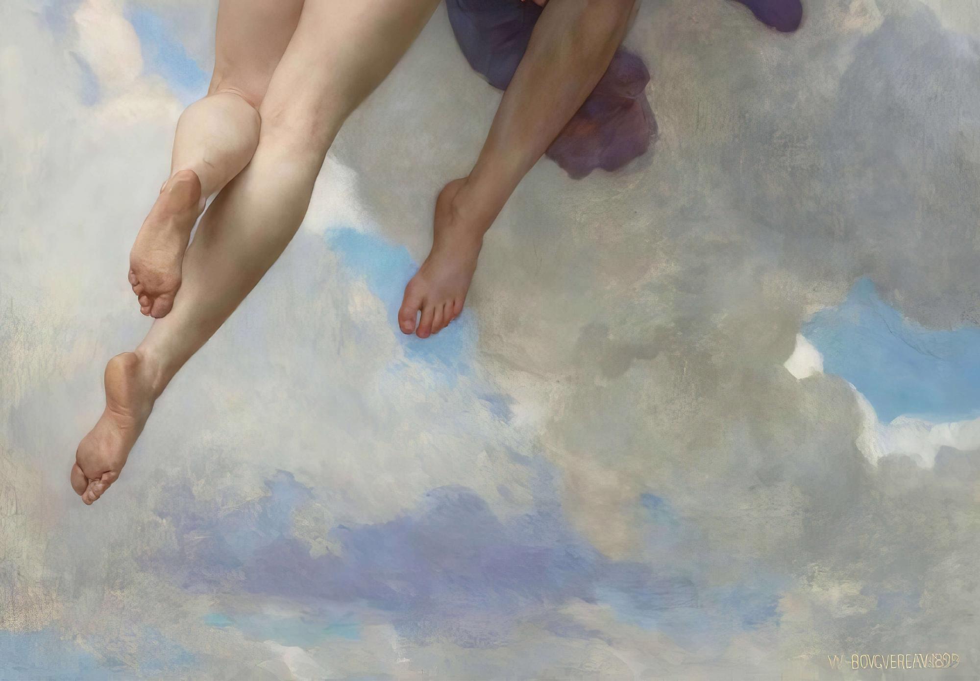 Reprodukcija „Kupidonas ir Psichė“, William Adolphe Bouguereau, (1889)