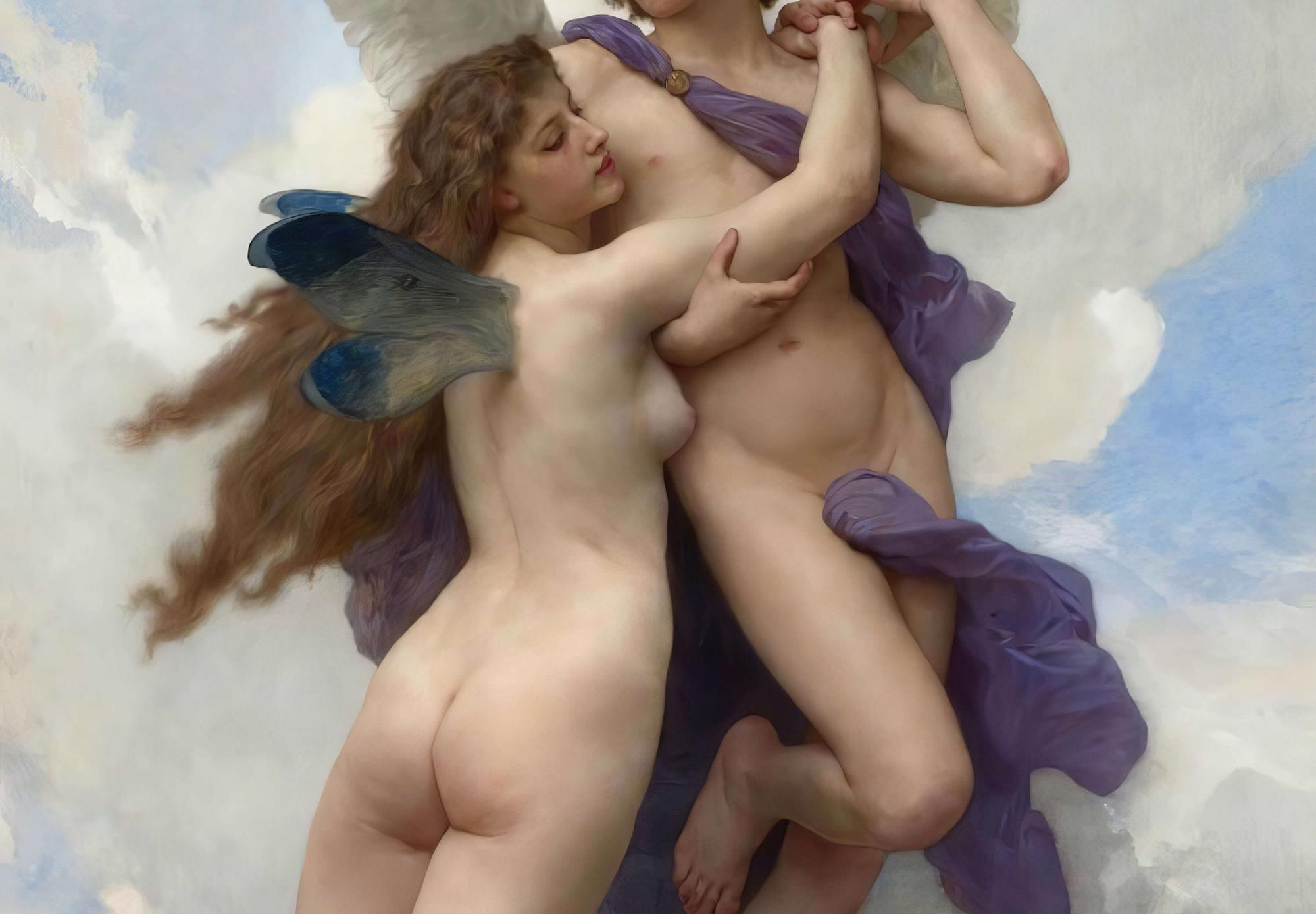 Reprodukcija „Kupidonas ir Psichė“, William Adolphe Bouguereau, (1889)