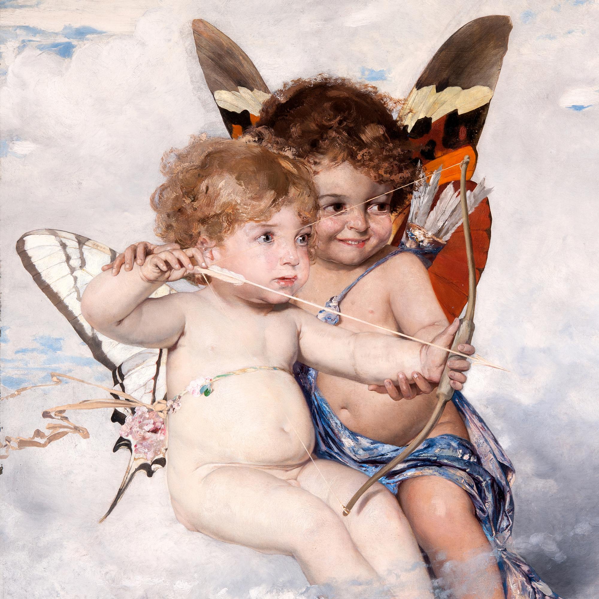 Reprodukcija „Kupidonai“, Julius Kronberg, (1881)