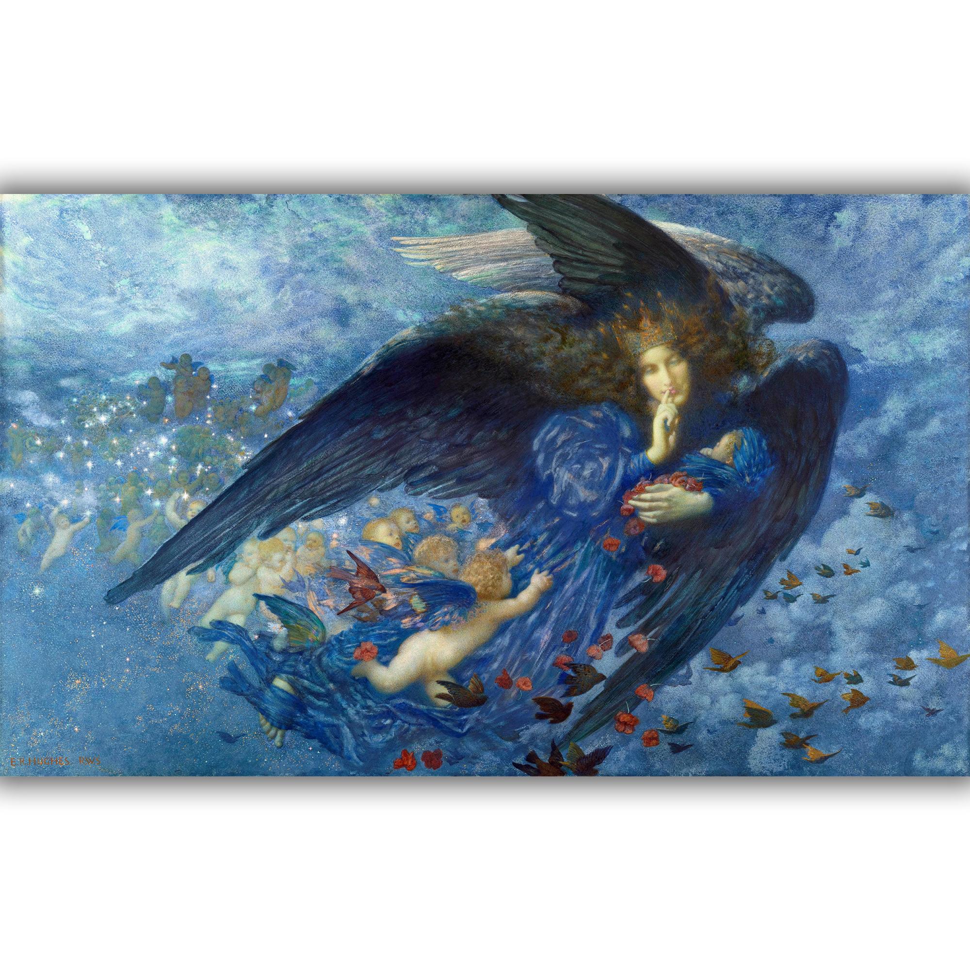 Reprodukcija „Naktis ir jos žvaigždės“, Edward Robert Hughes, (1912)