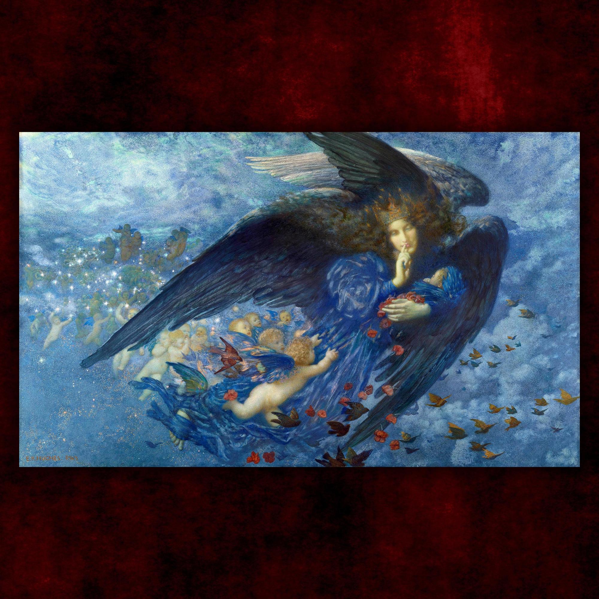 Reprodukcija „Naktis ir jos žvaigždės“, Edward Robert Hughes, (1912)