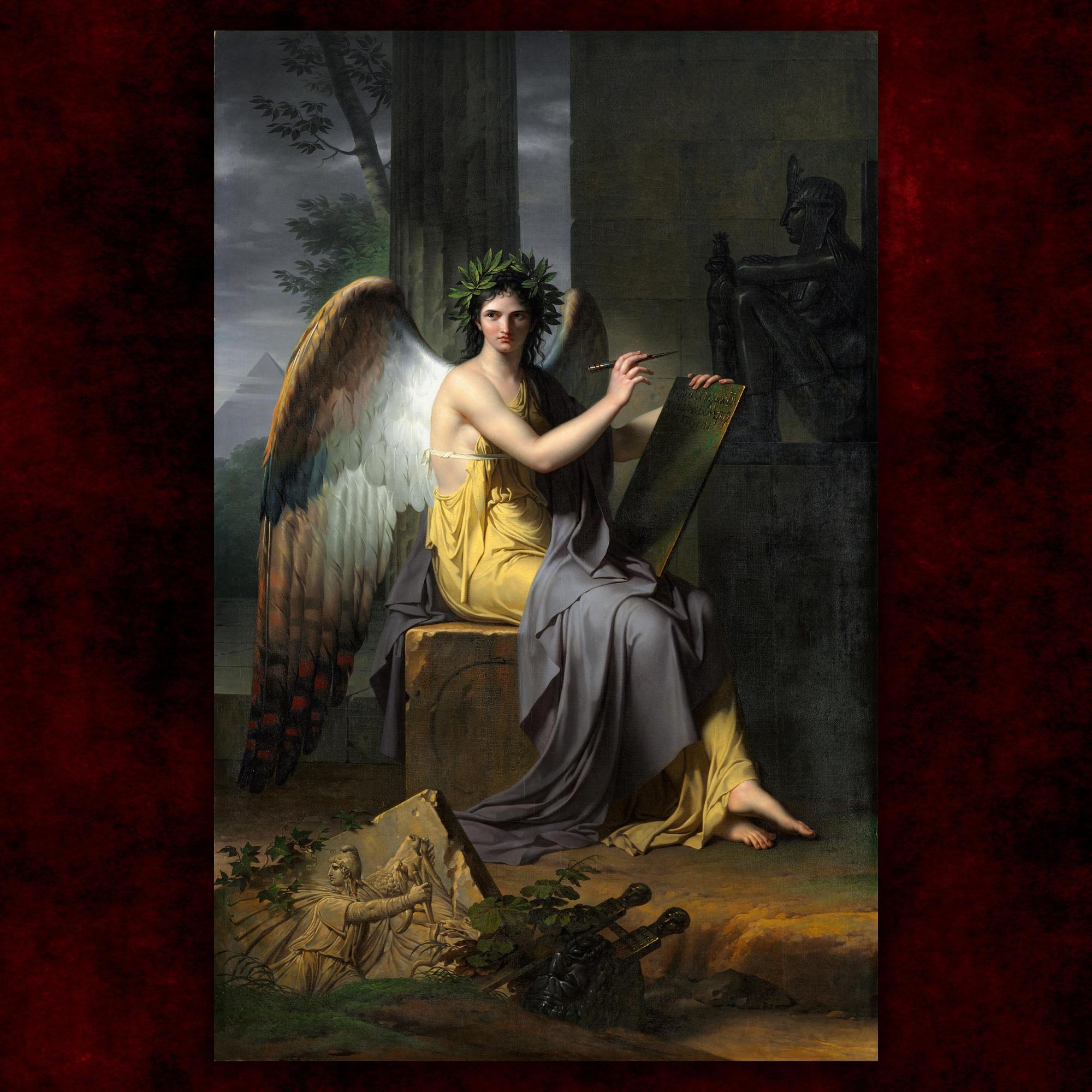 Reprodukcija „Klio, istorijos mūza“, Charles Meynier, (1800)