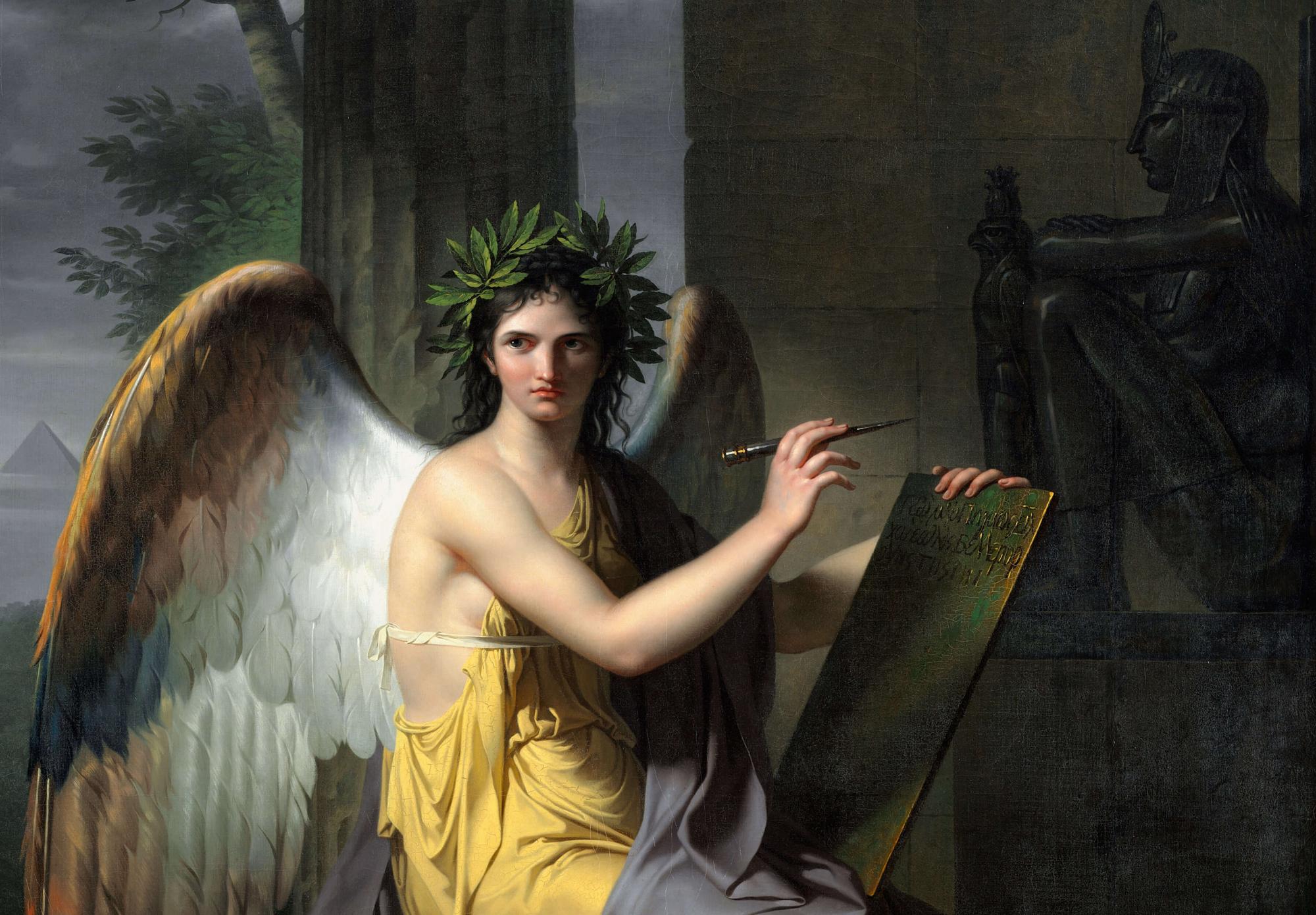 Reprodukcija „Klio, istorijos mūza“, Charles Meynier, (1800)