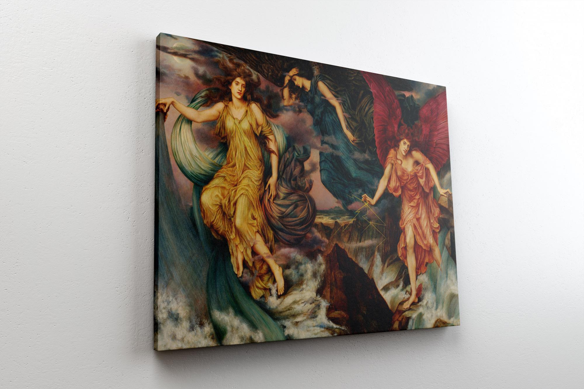 Reprodukcija „Audros dvasios“, Evelyn De Morgan, (1900)