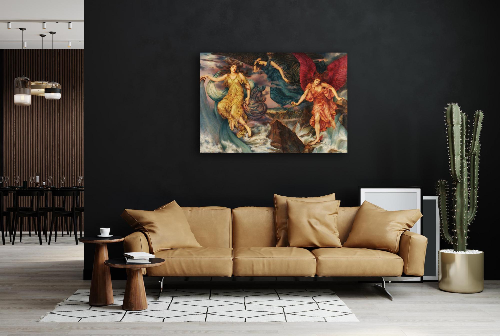 Reprodukcija „Audros dvasios“, Evelyn De Morgan, (1900)