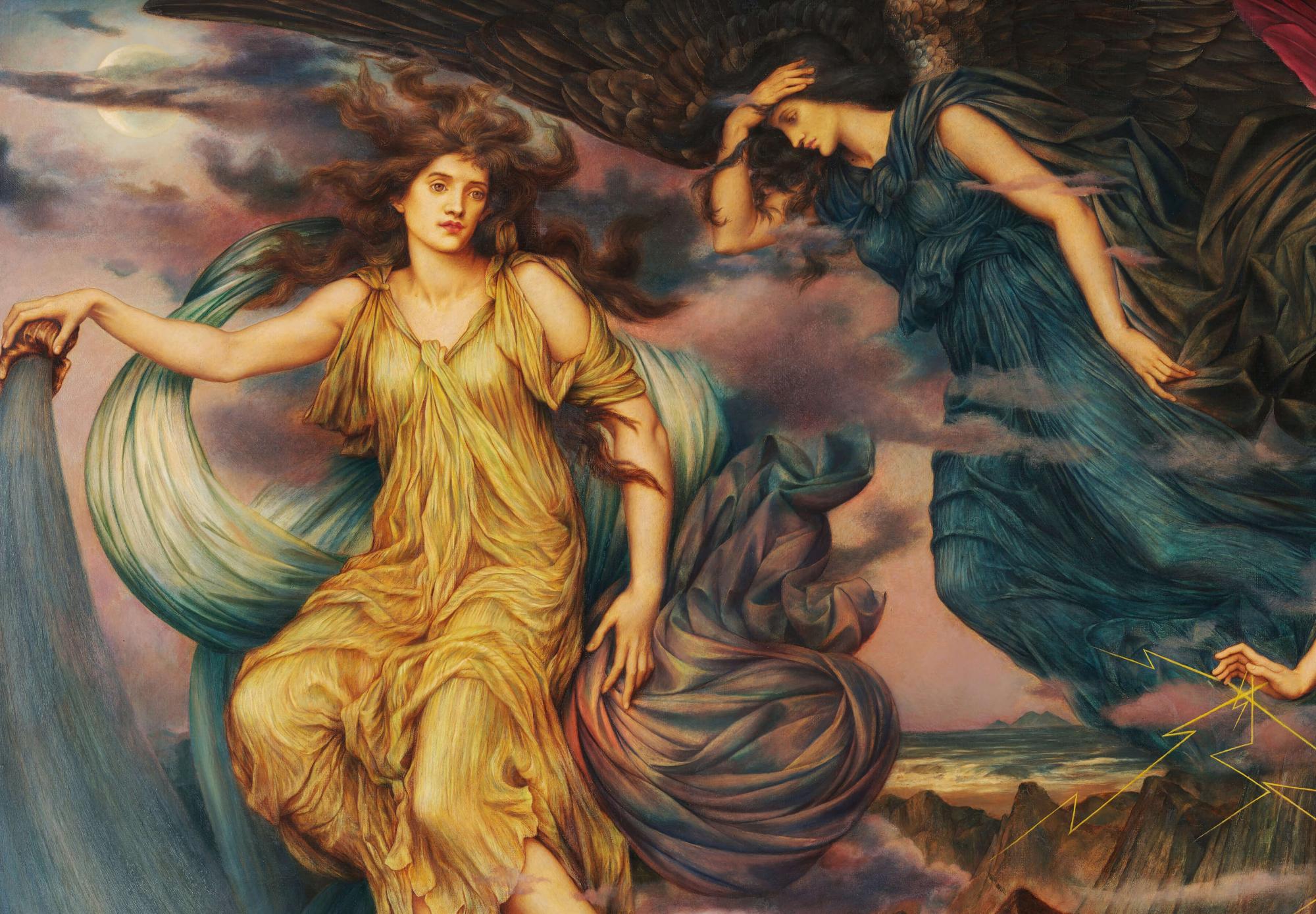 Reprodukcija „Audros dvasios“, Evelyn De Morgan, (1900)