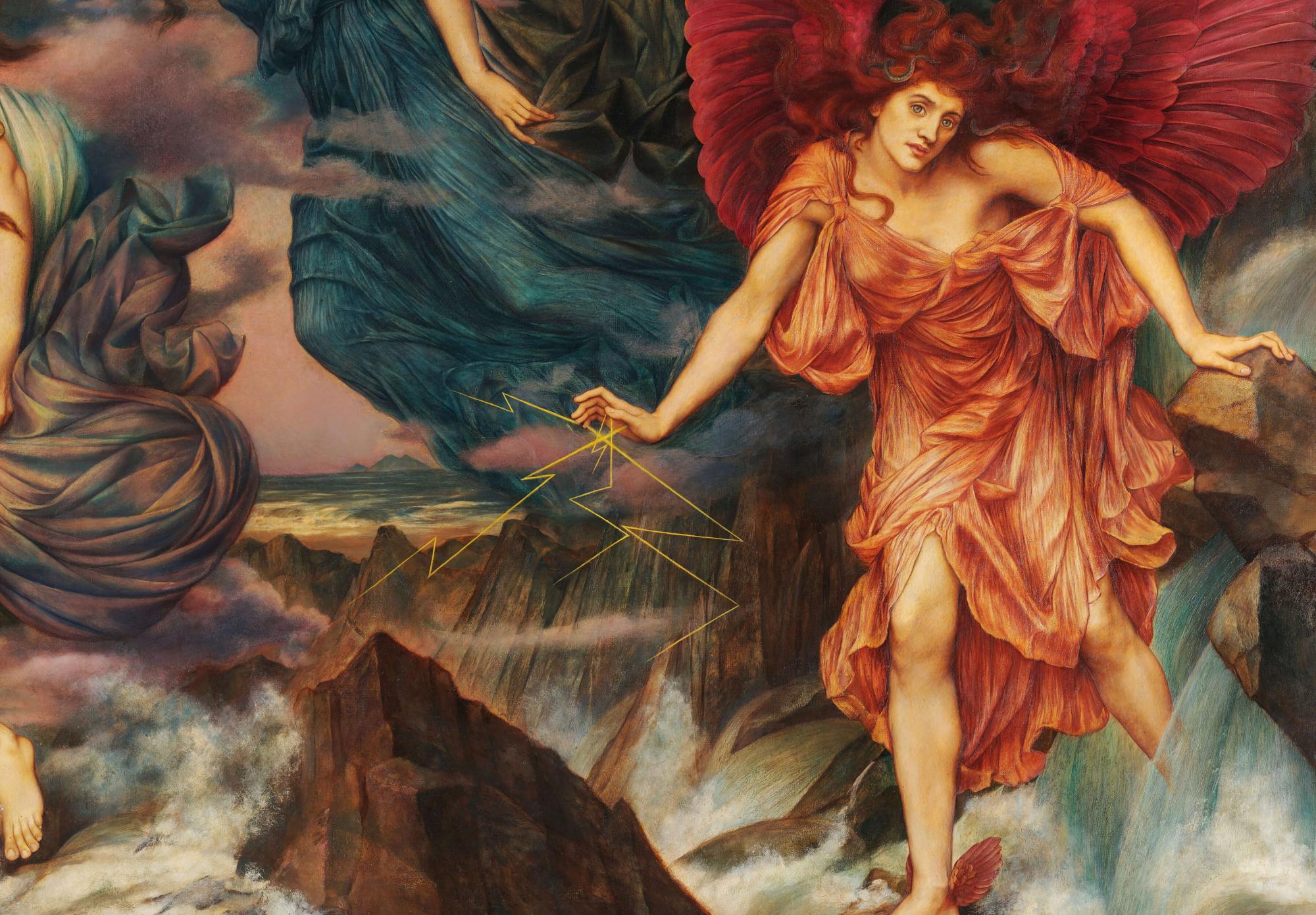 Reprodukcija „Audros dvasios“, Evelyn De Morgan, (1900)