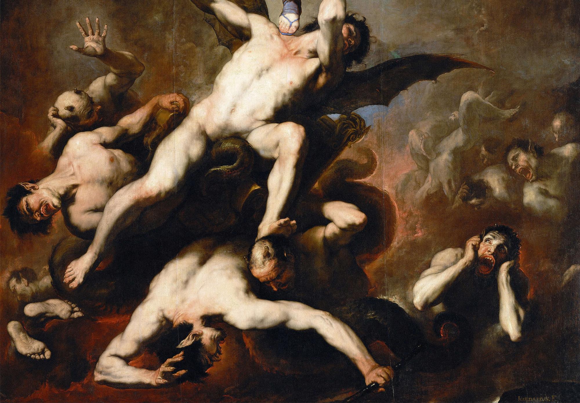 Reprodukcija „Puolusių angelų kritimas“, Luca Giordano, (1665)