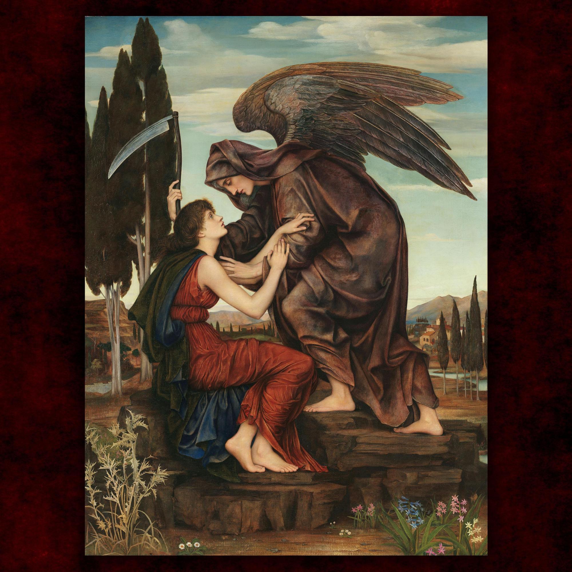 Reprodukcija „Mirties angelas“, Evelyn De Morgan, (1881)