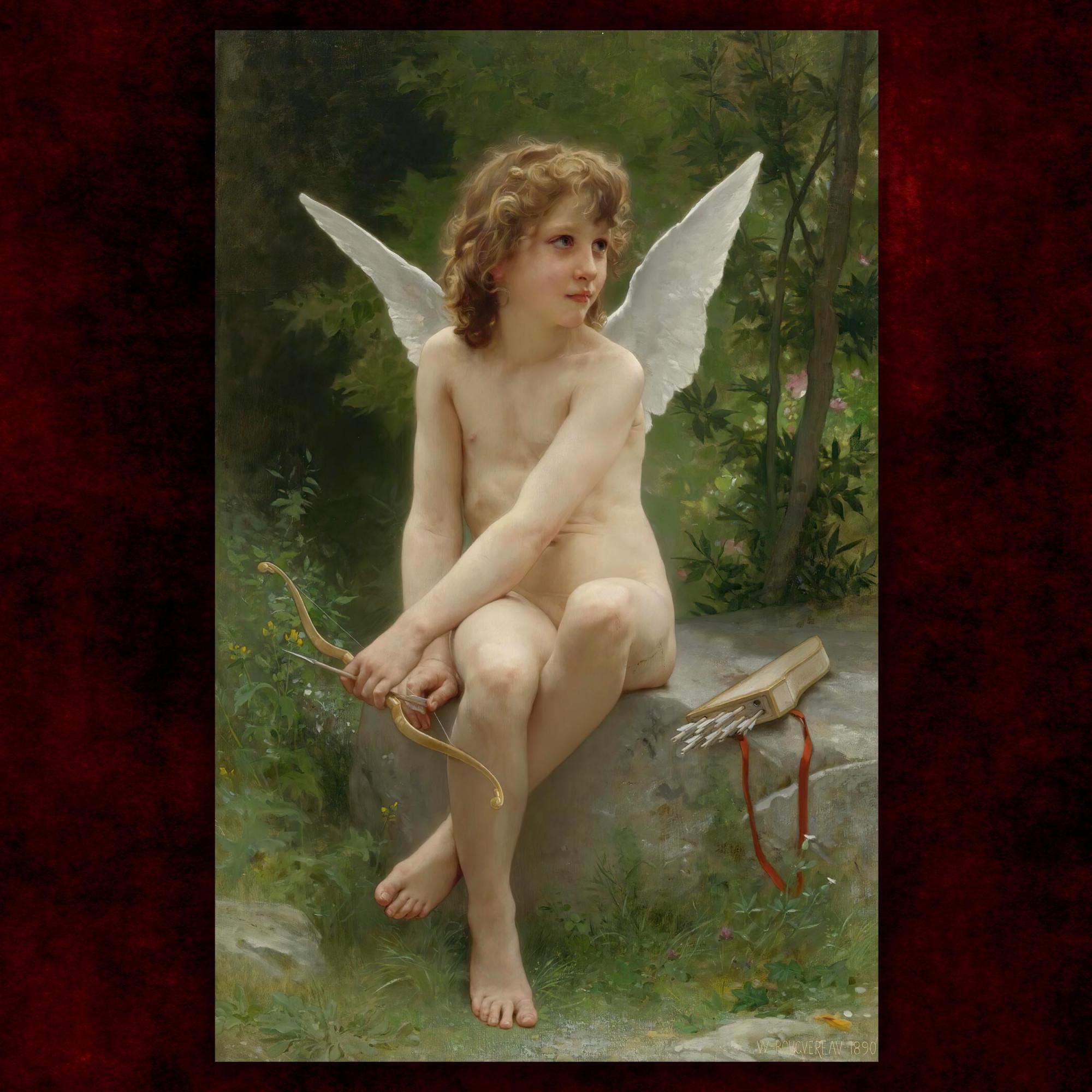 Reprodukcija „Kupidonas sargyboje“, William Bouguereau, (1890)