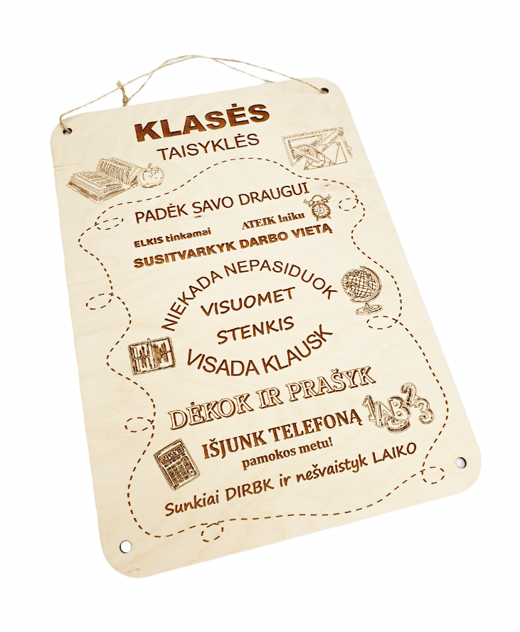 Graviruota, pakabinama lentelė „Klasės taisyklės“