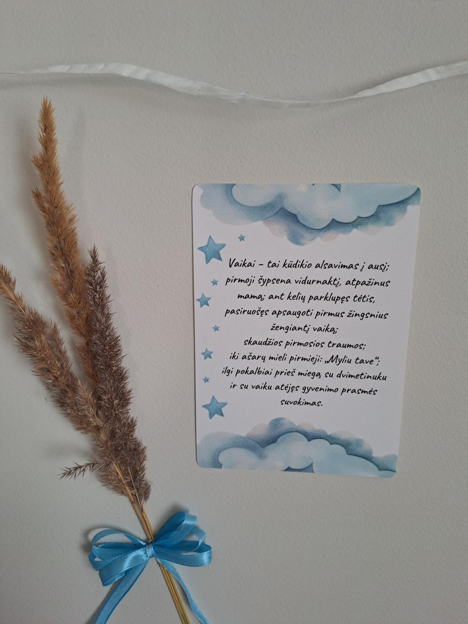 Mėnesių kortelės naujagimiui MĖLYNAS MEŠKIUKAS