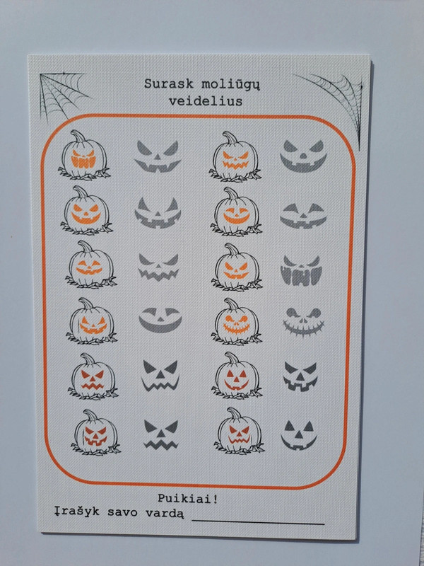 Helovyno užduotėlės vaikams