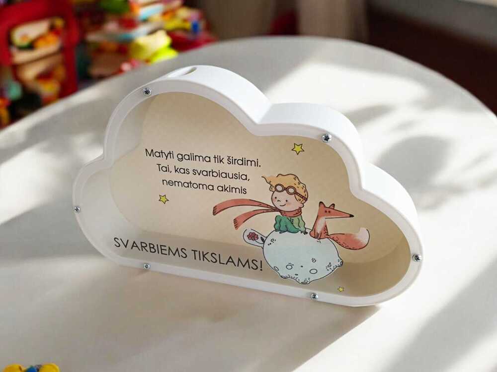 3D taupyklė Debesėlis šviečiantis tamsoje „Matyti galima tik širdimi“