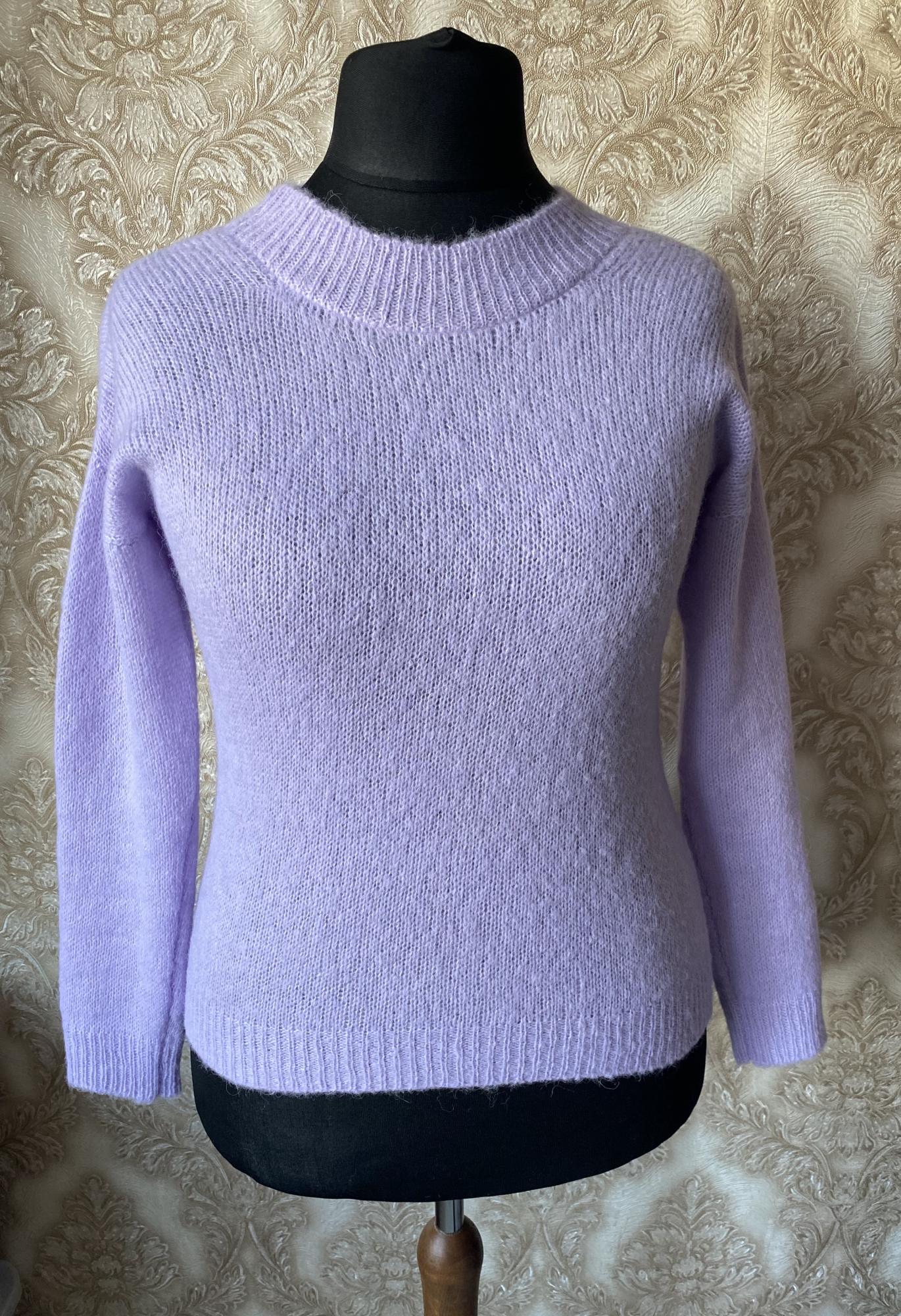 Megztas megztinis iš alpakos su šilku šviesiai violetinės spalvos GP-1534