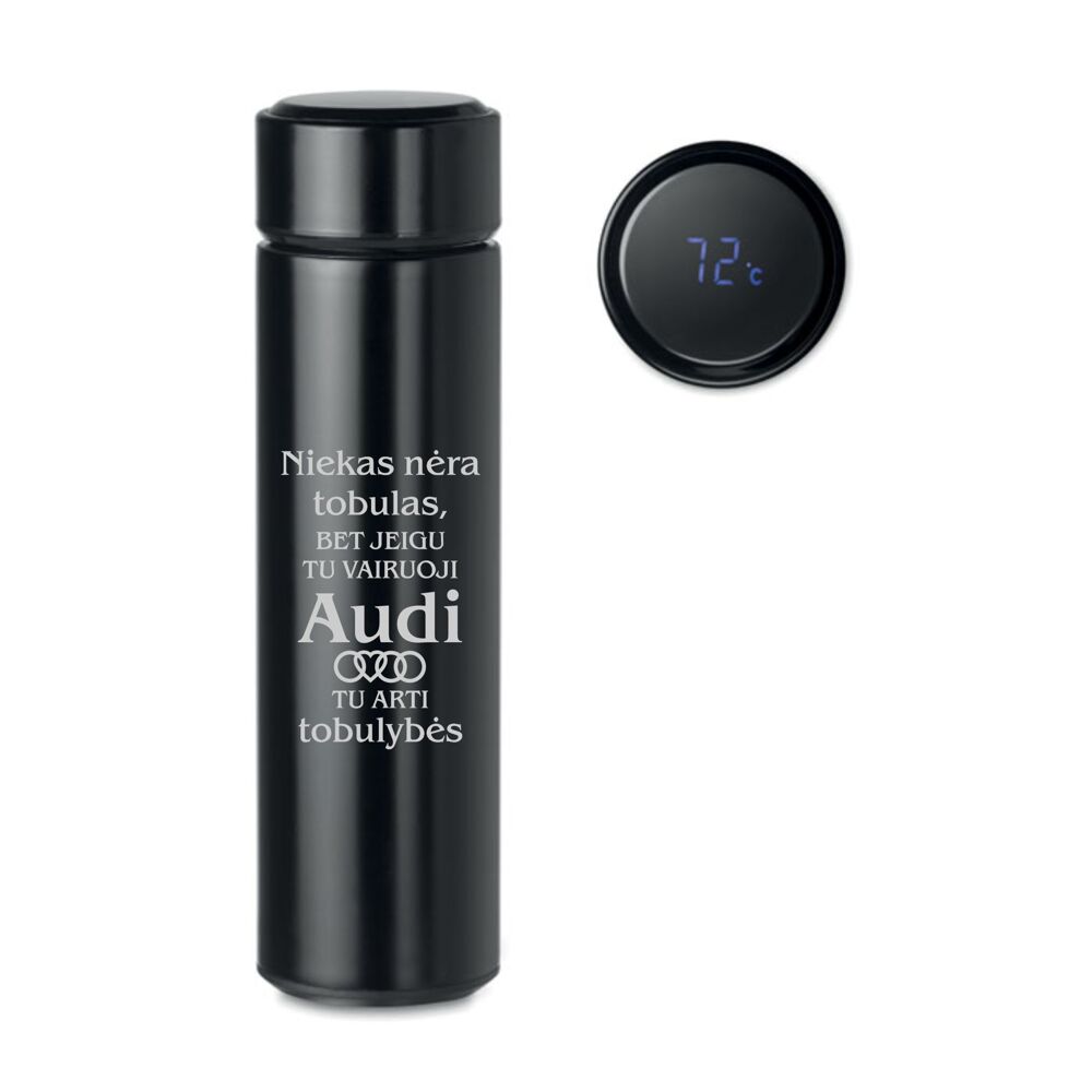 Termosas su termometru „Niekas nėra tobulas...AUDI“ (450ml)