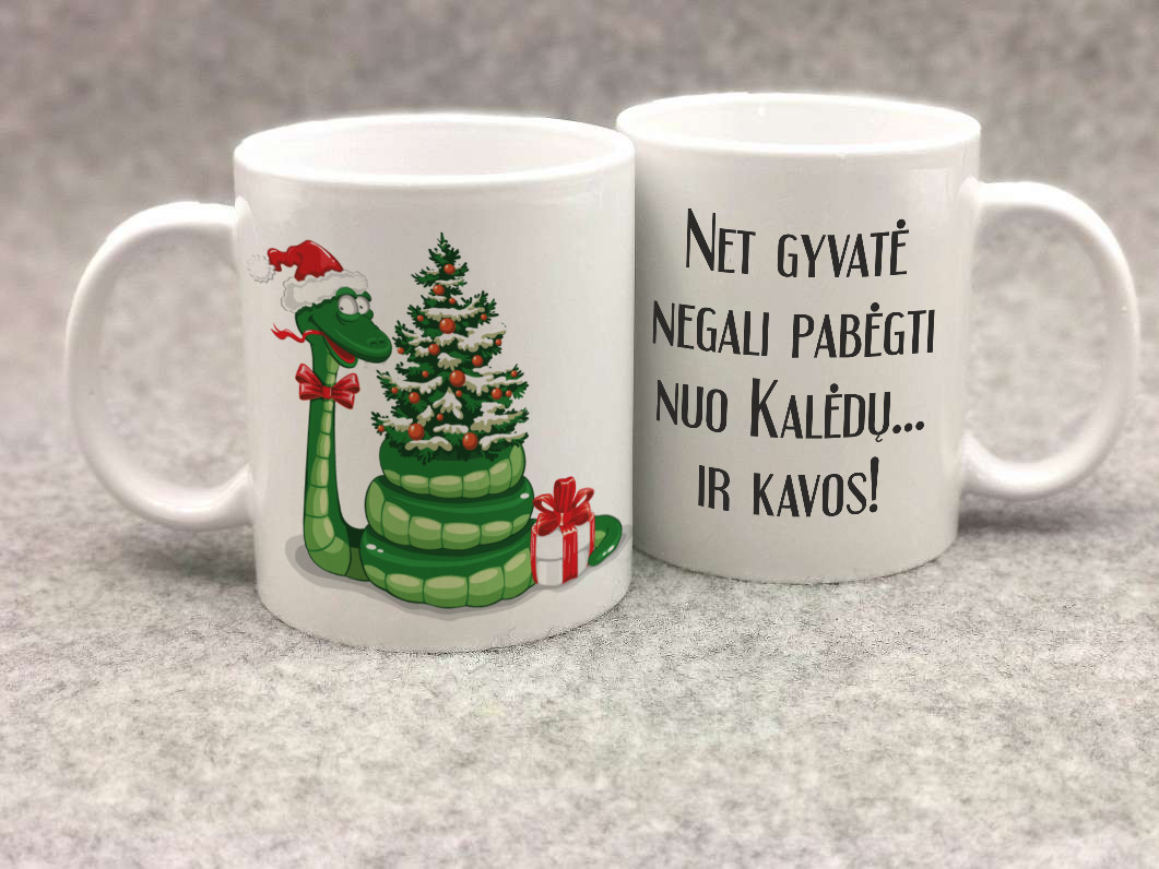 Puodelis „Gyvatė su eglute"