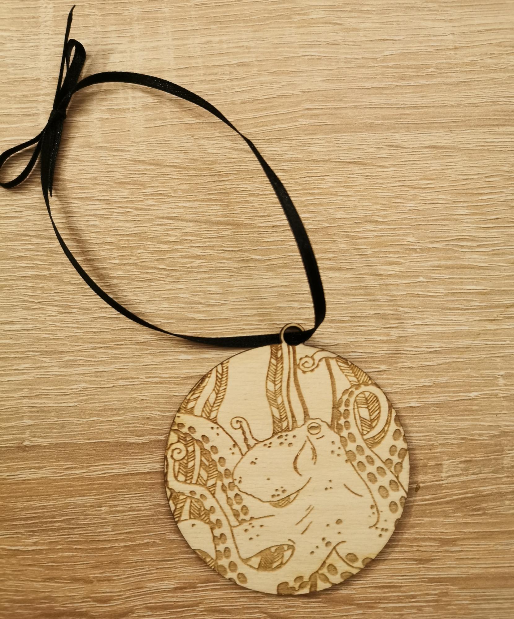 Medinė Kalėdų eglutės dekoracija Aštuonkojis (2 - 8 vnt.)