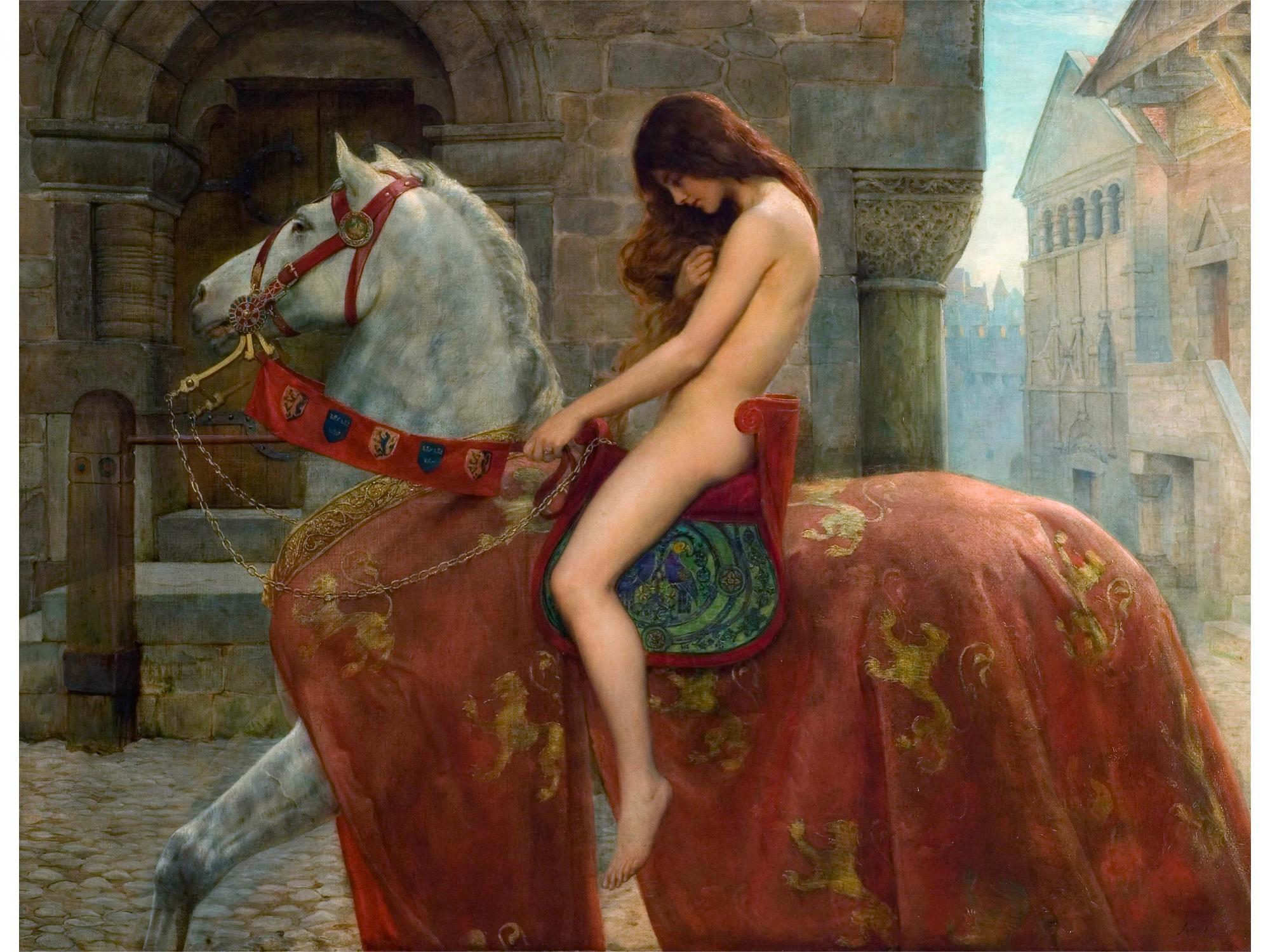 Reprodukcija „Ledi Godiva“, John Collier, (1898)