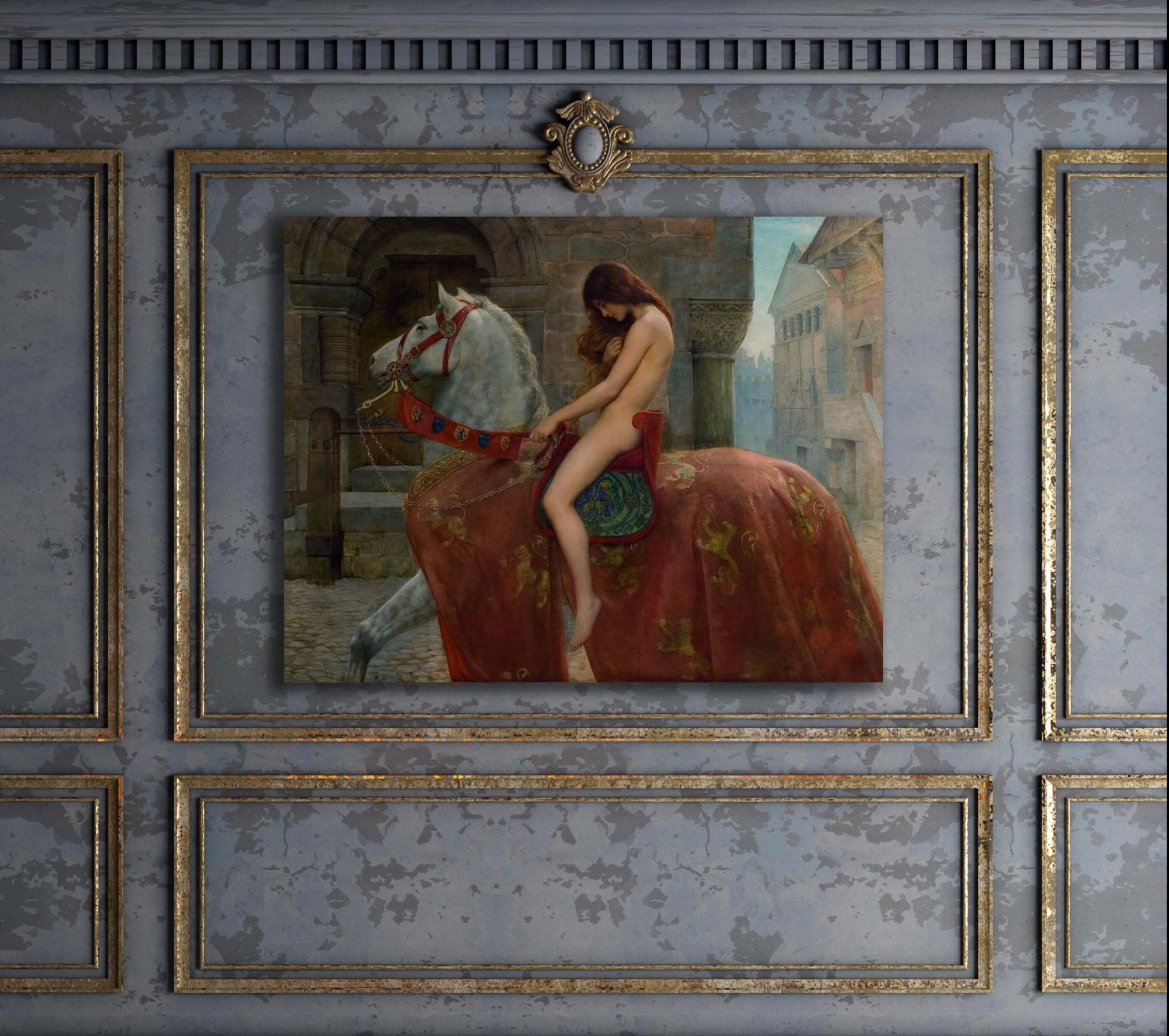 Reprodukcija „Ledi Godiva“, John Collier, (1898)