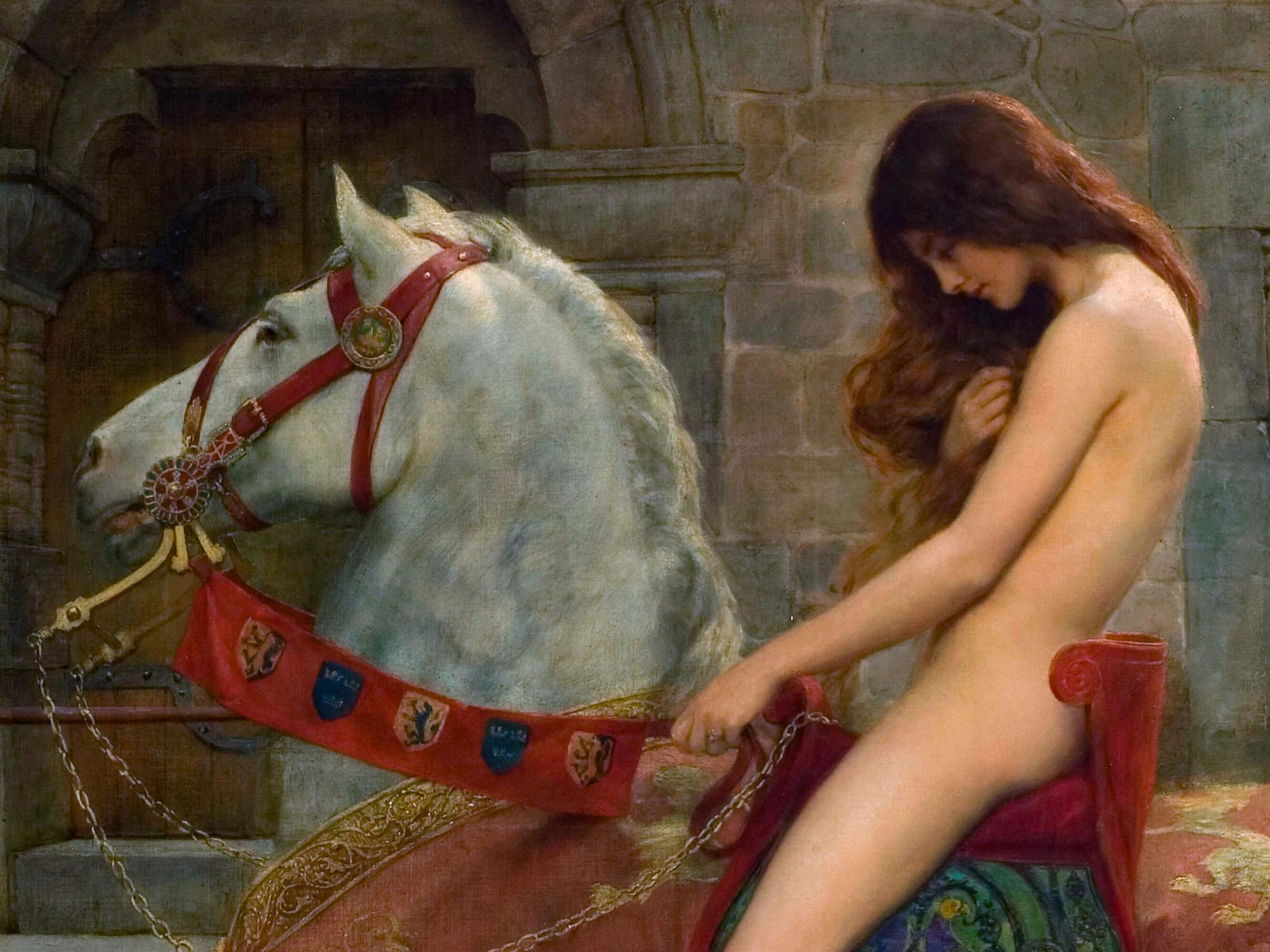 Reprodukcija „Ledi Godiva“, John Collier, (1898)