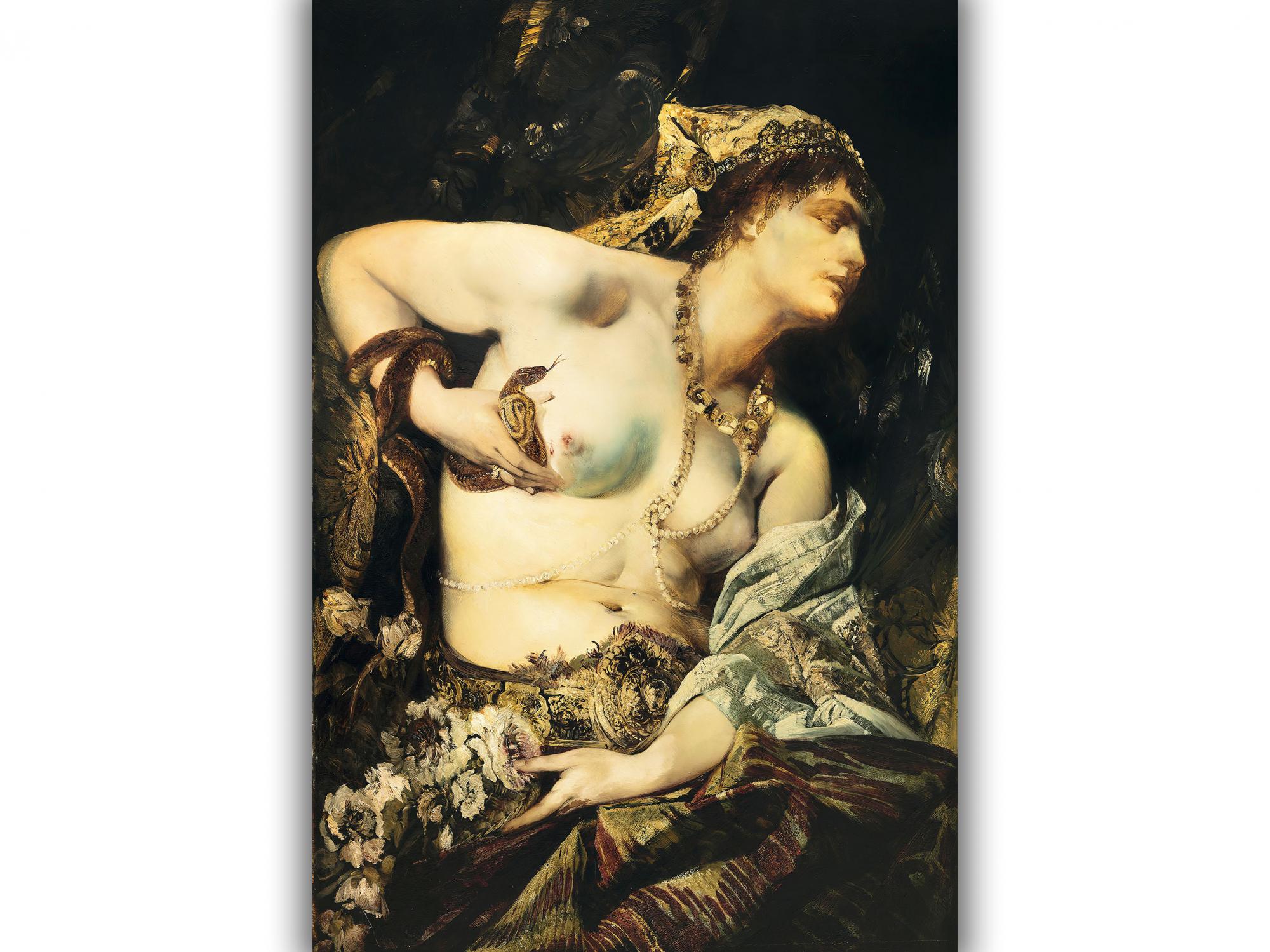 Reprodukcija „Kleopatros mirtis“, Hans Makart, (1875)