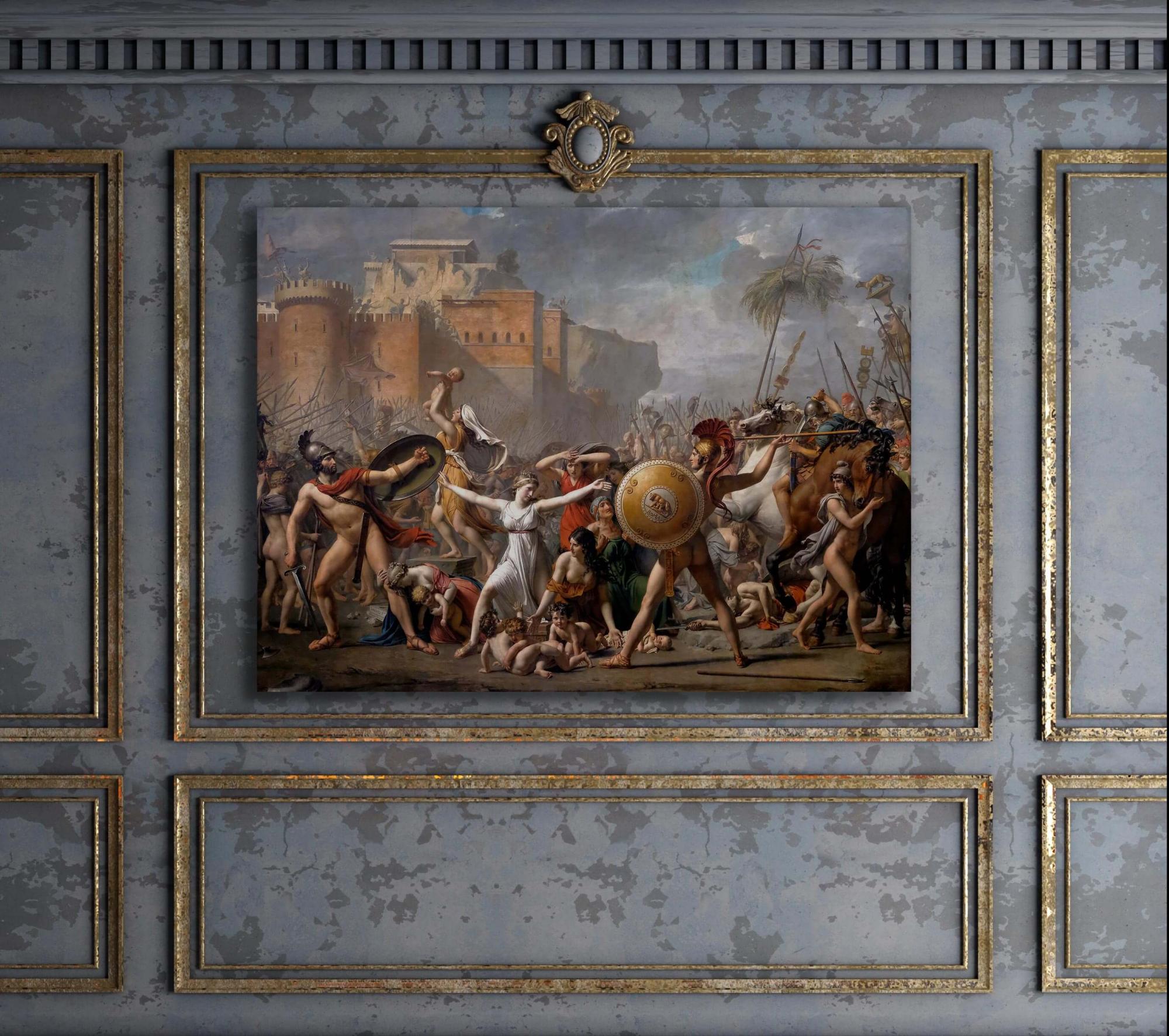 Reprodukcija „Sabinų Moterų Pagrobimas“, Jacques Louis David, (1799)