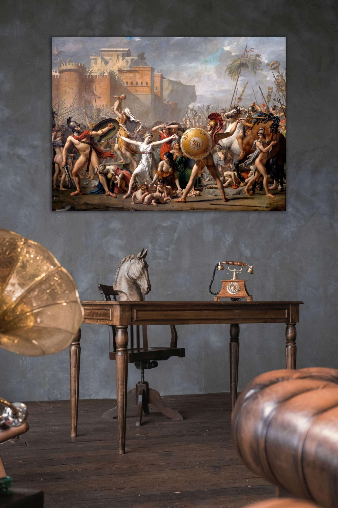 Reprodukcija „Sabinų Moterų Pagrobimas“, Jacques Louis David, (1799)