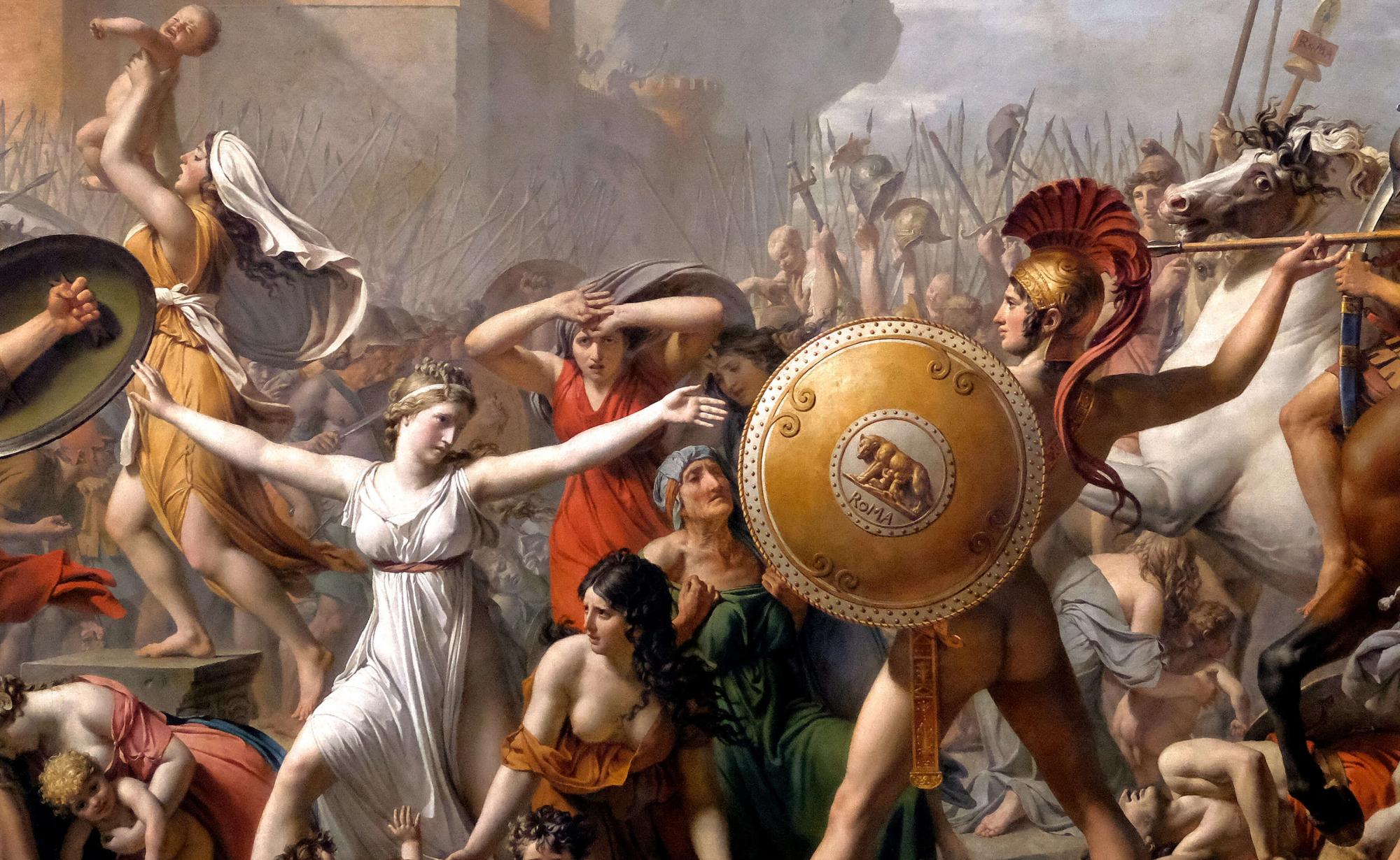 Reprodukcija „Sabinų Moterų Pagrobimas“, Jacques Louis David, (1799)