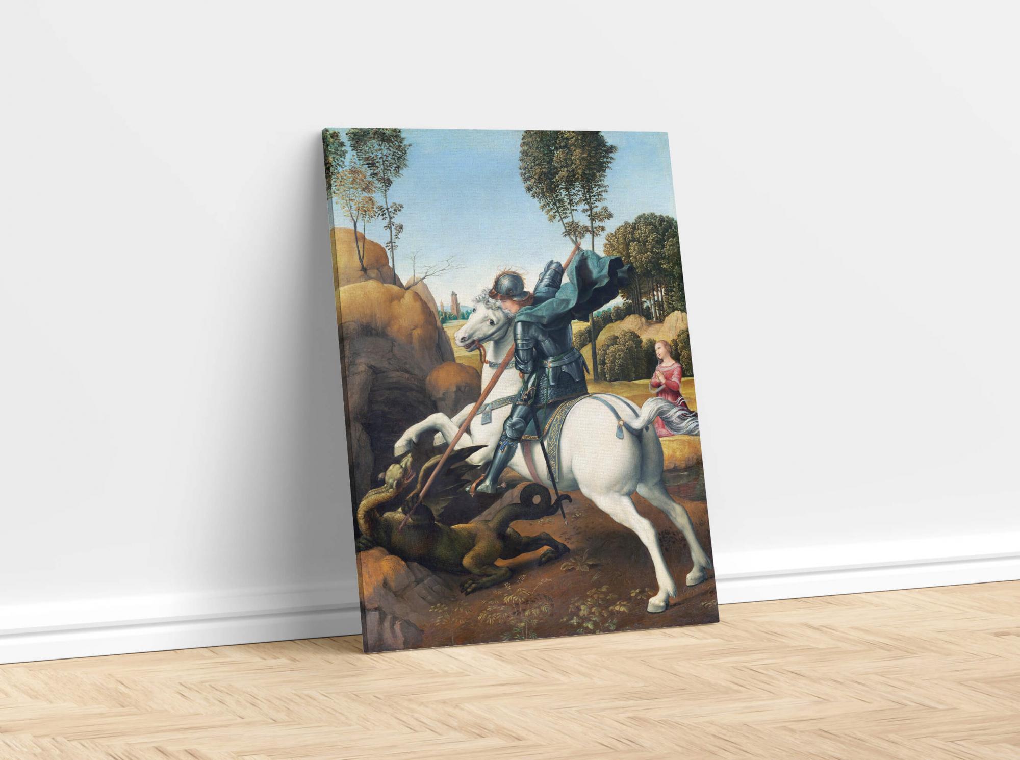 Reprodukcija „Šventasis Jurgis ir drakonas“, Raphael, (1506)