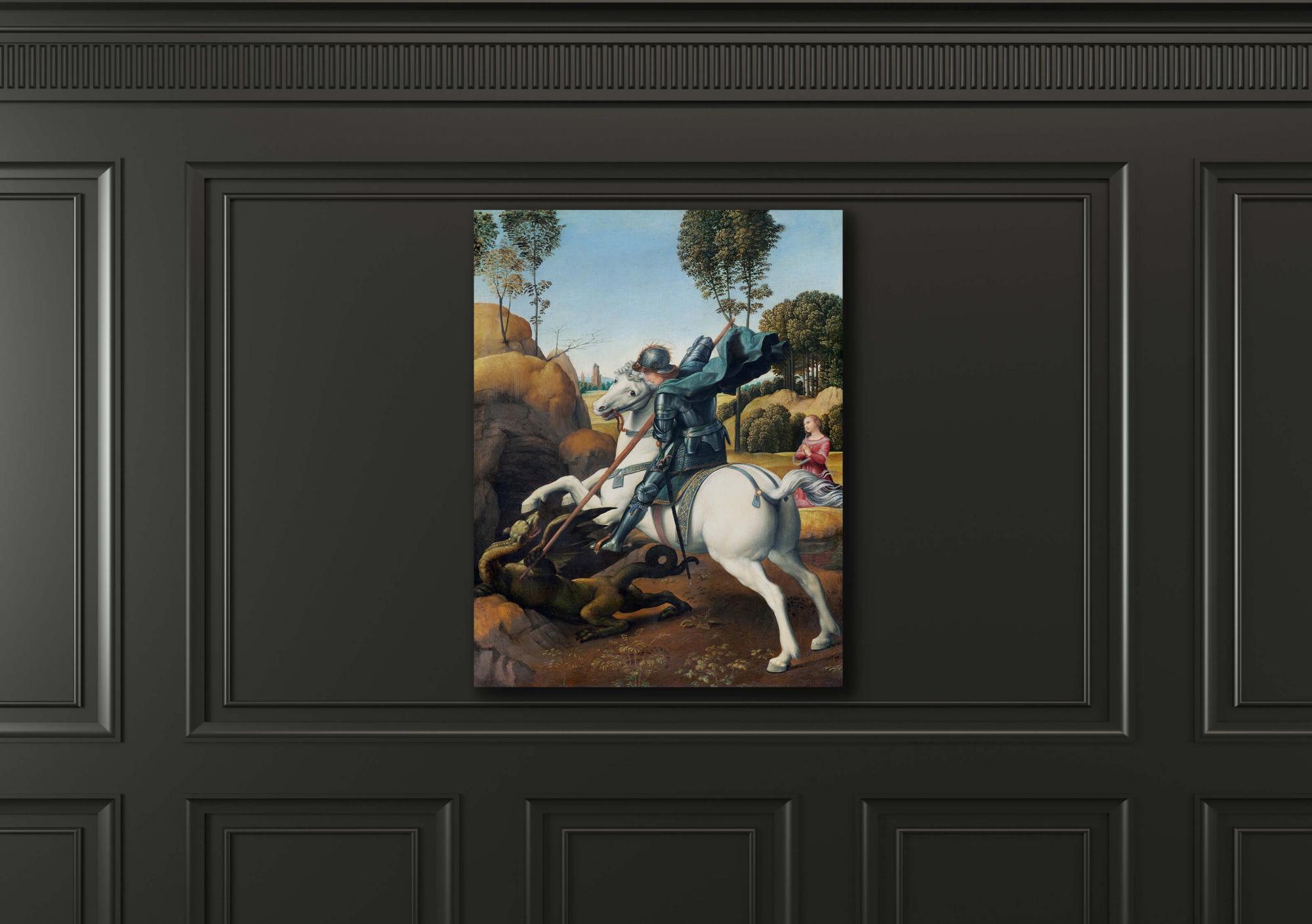 Reprodukcija „Šventasis Jurgis ir drakonas“, Raphael, (1506)