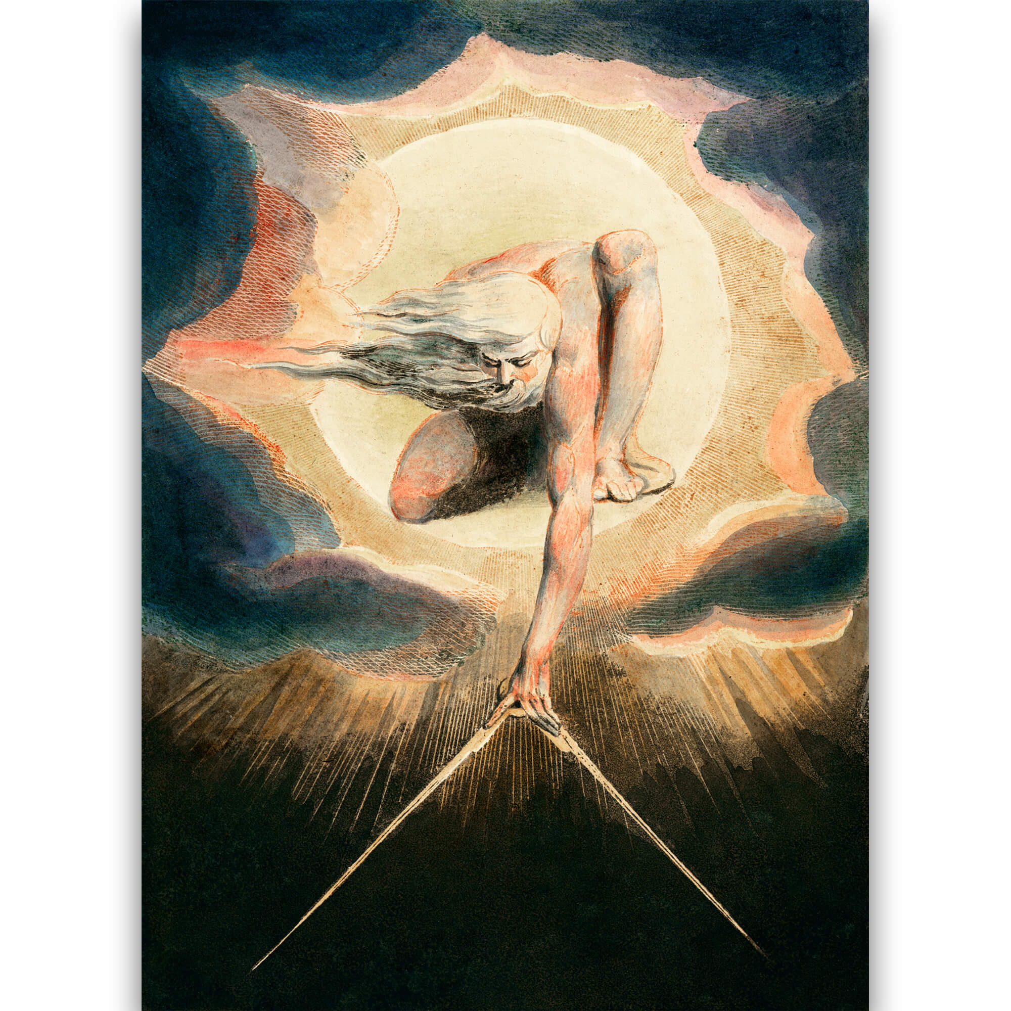 Reprodukcija „Kompaso nustatymas pagal Žemę“, William Blake, (1794)