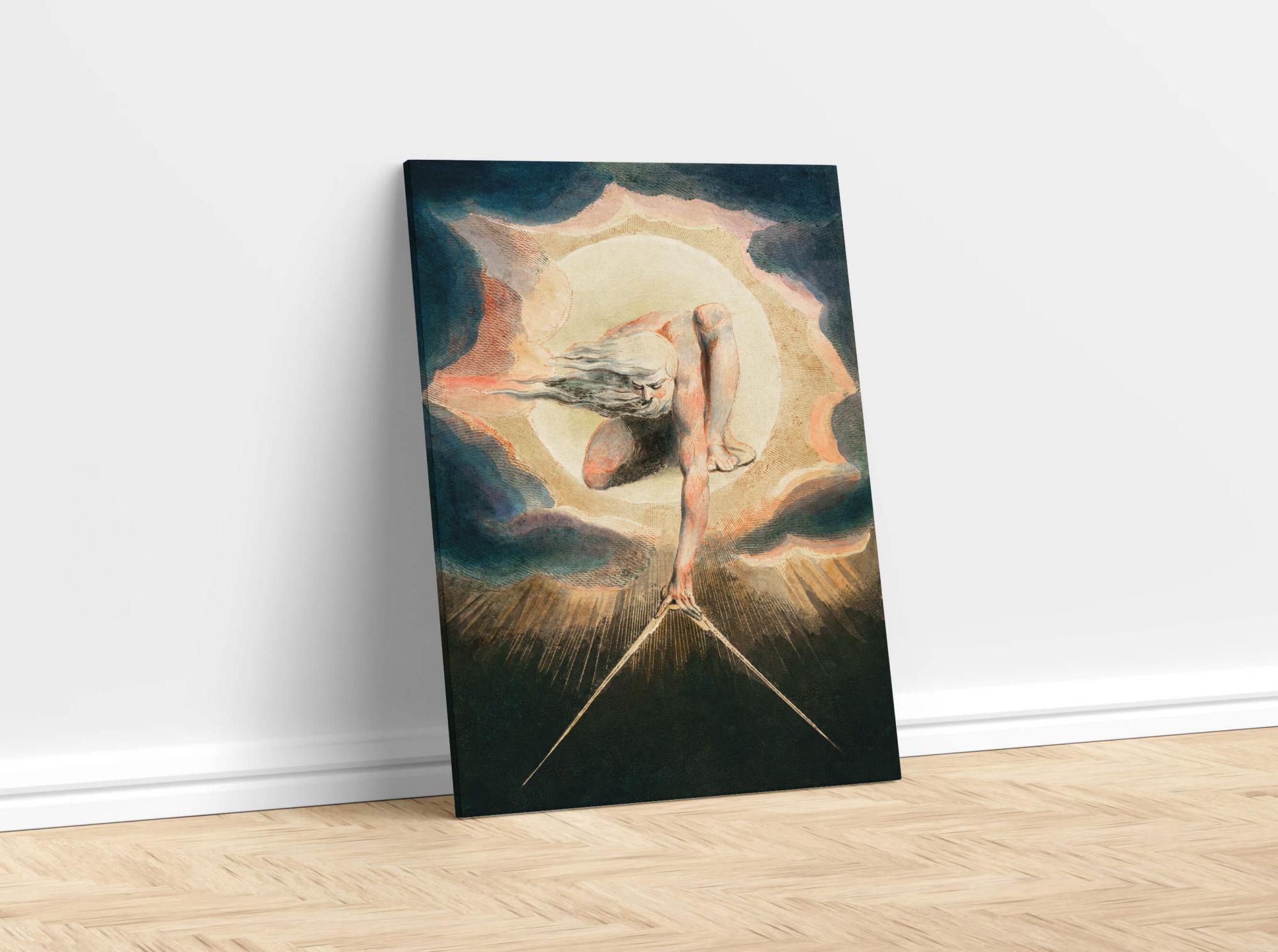Reprodukcija „Kompaso nustatymas pagal Žemę“, William Blake, (1794)