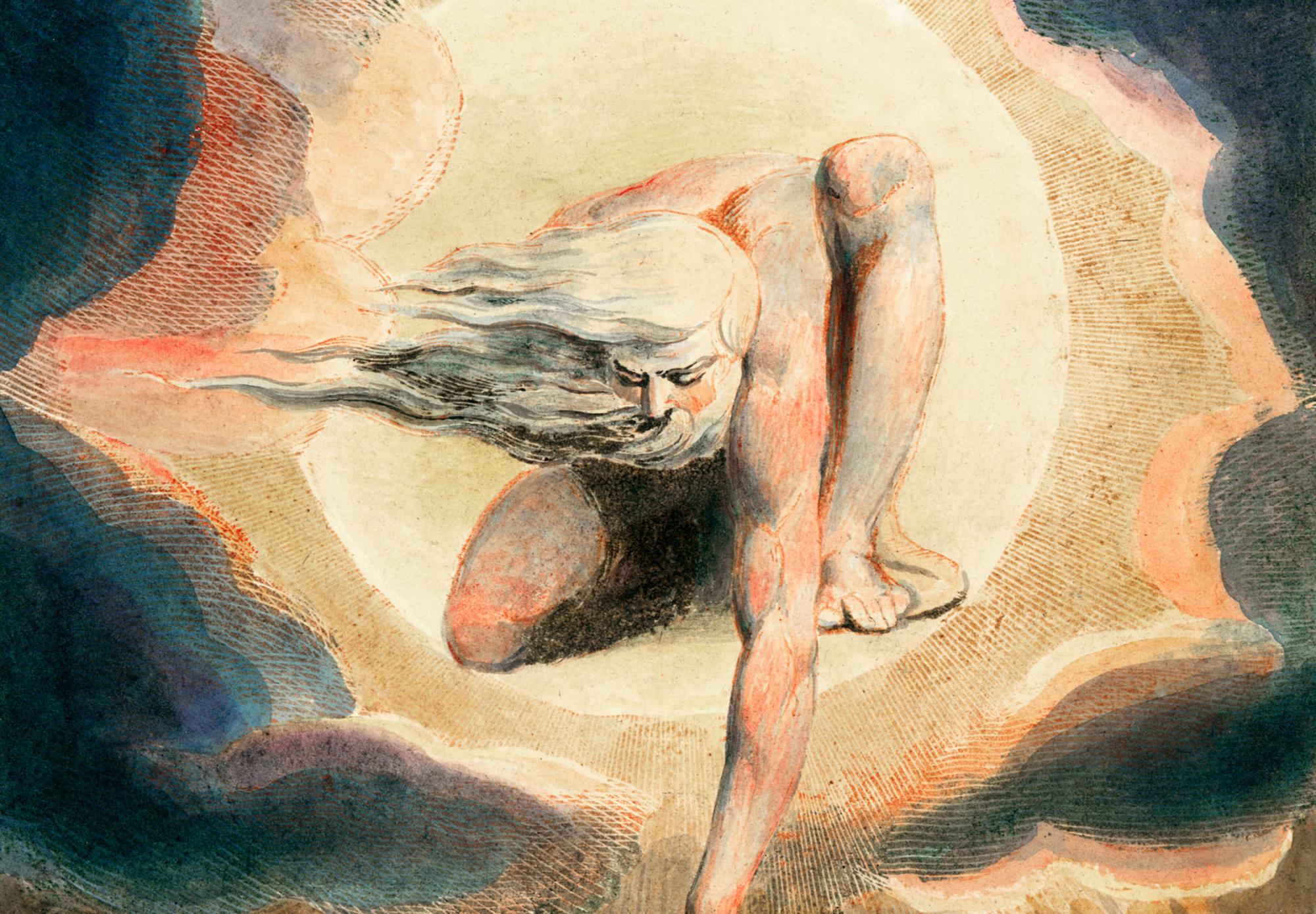 Reprodukcija „Kompaso nustatymas pagal Žemę“, William Blake, (1794)