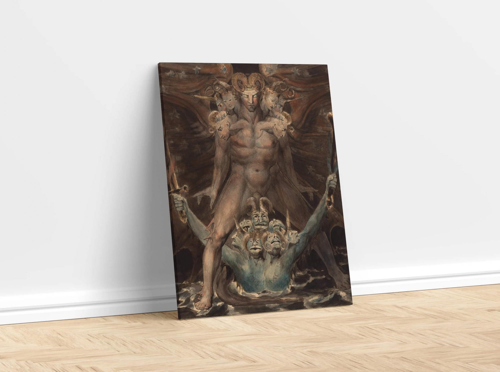 Reprodukcija „Didysis raudonasis drakonas ir jūros pabaisa“, William Blake