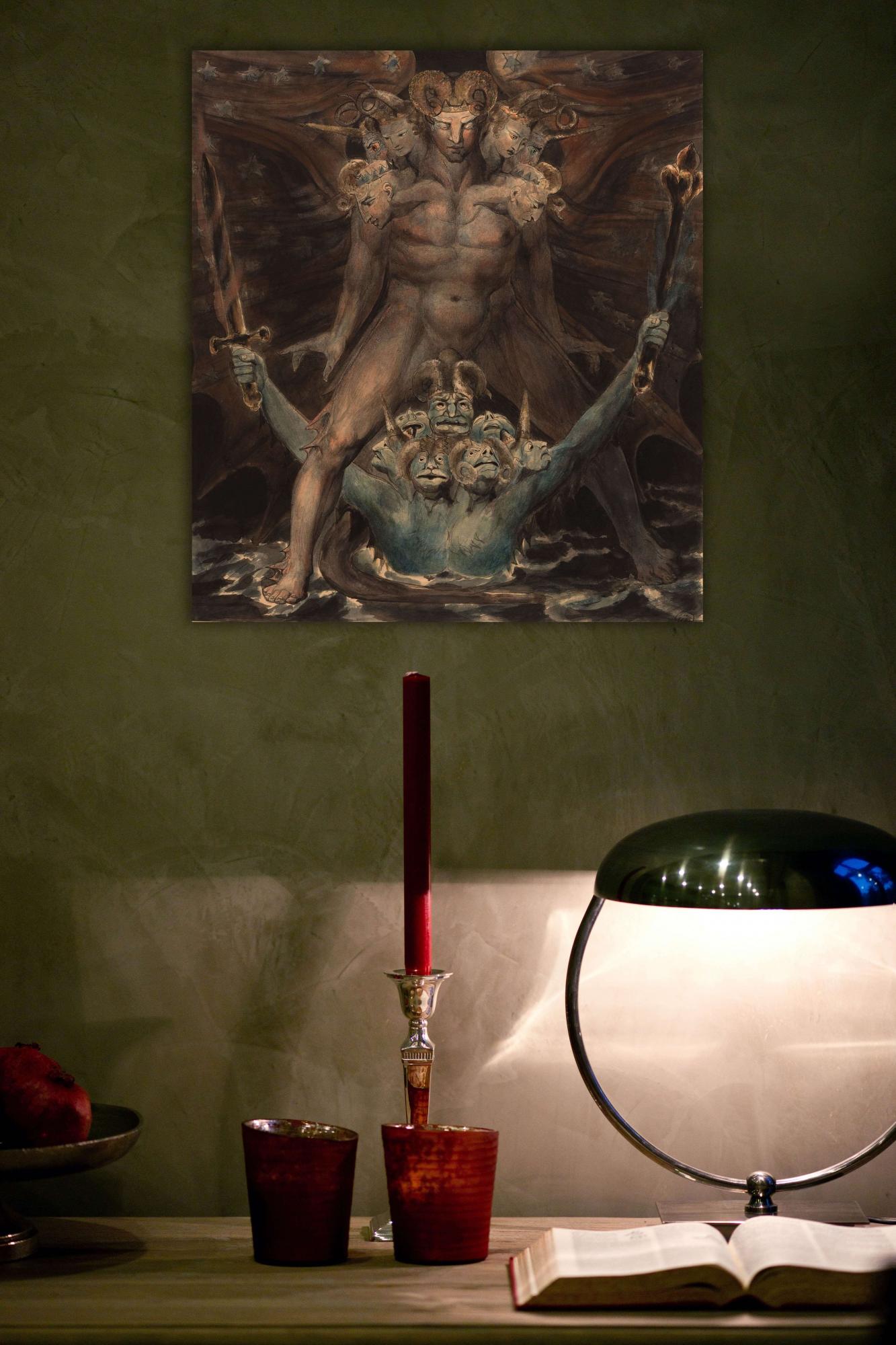Reprodukcija „Didysis raudonasis drakonas ir jūros pabaisa“, William Blake
