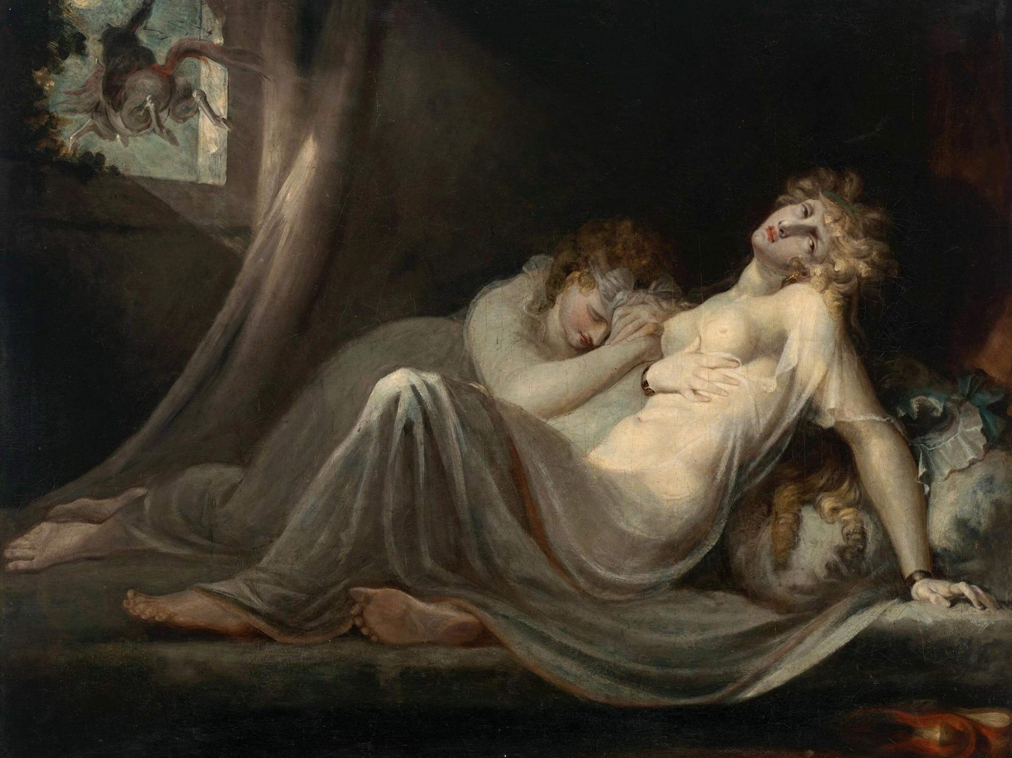 Reprodukcija „Inkubas palieka dvi jaunas moteris“, Henry Fuseli