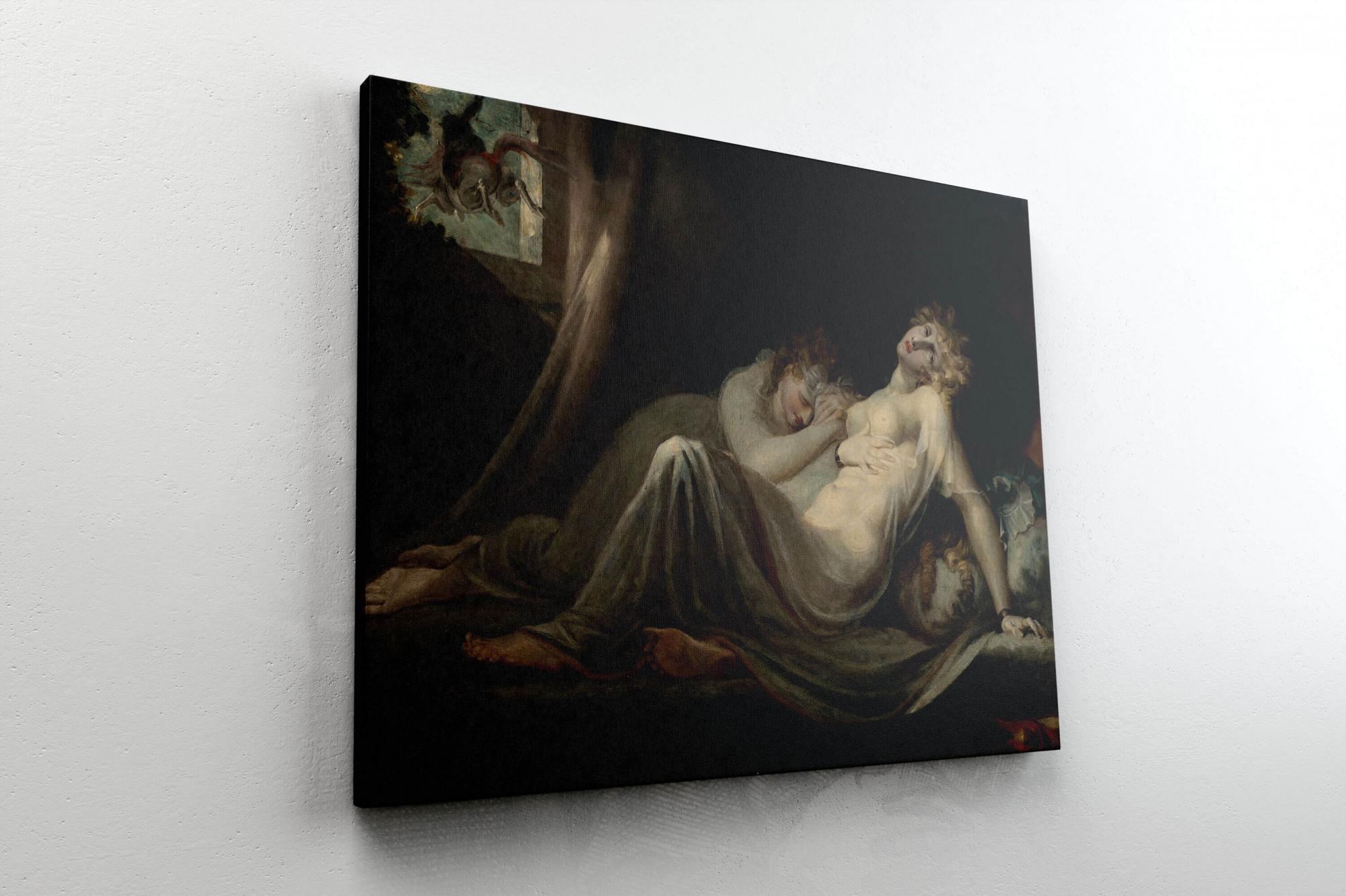Reprodukcija „Inkubas palieka dvi jaunas moteris“, Henry Fuseli