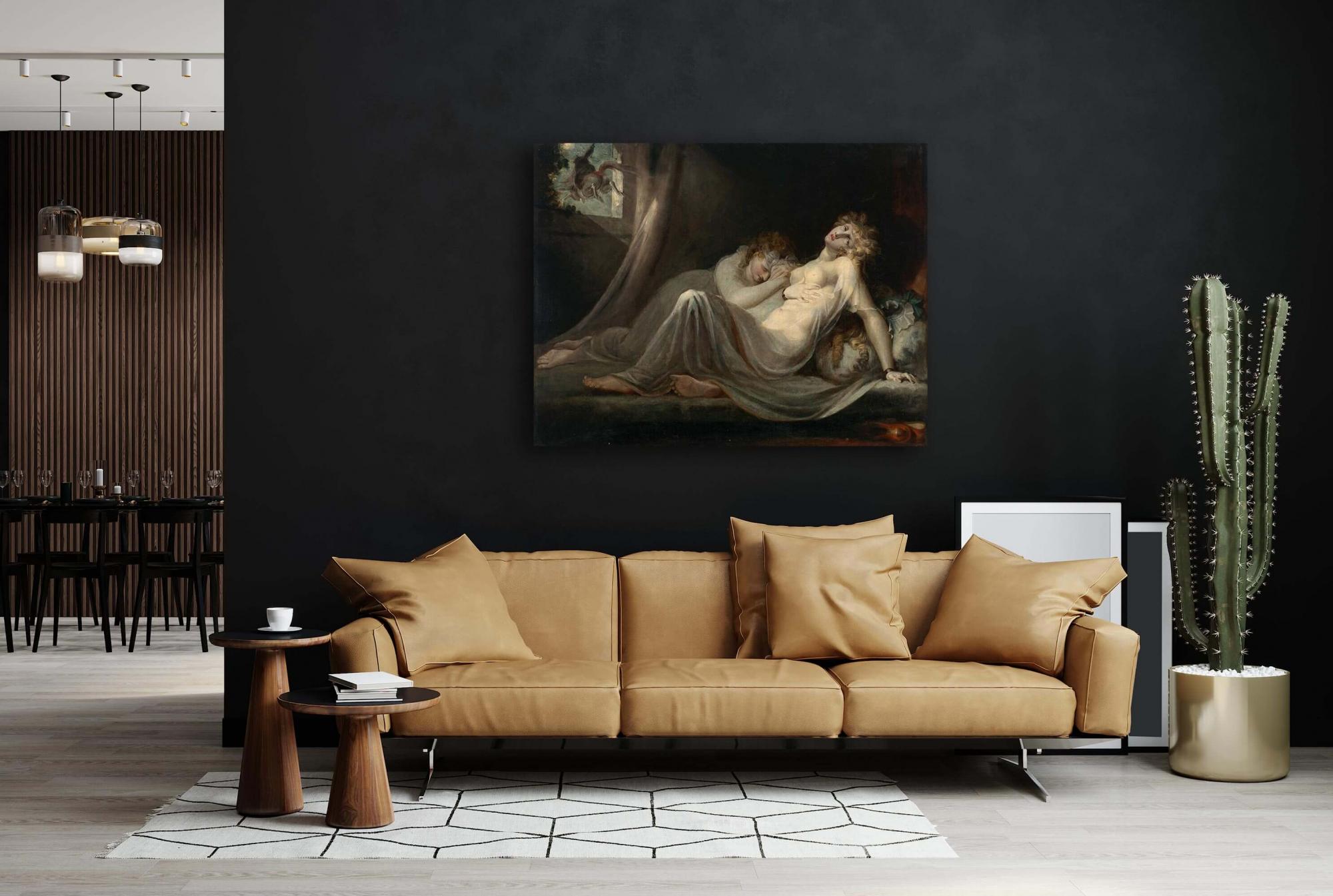 Reprodukcija „Inkubas palieka dvi jaunas moteris“, Henry Fuseli